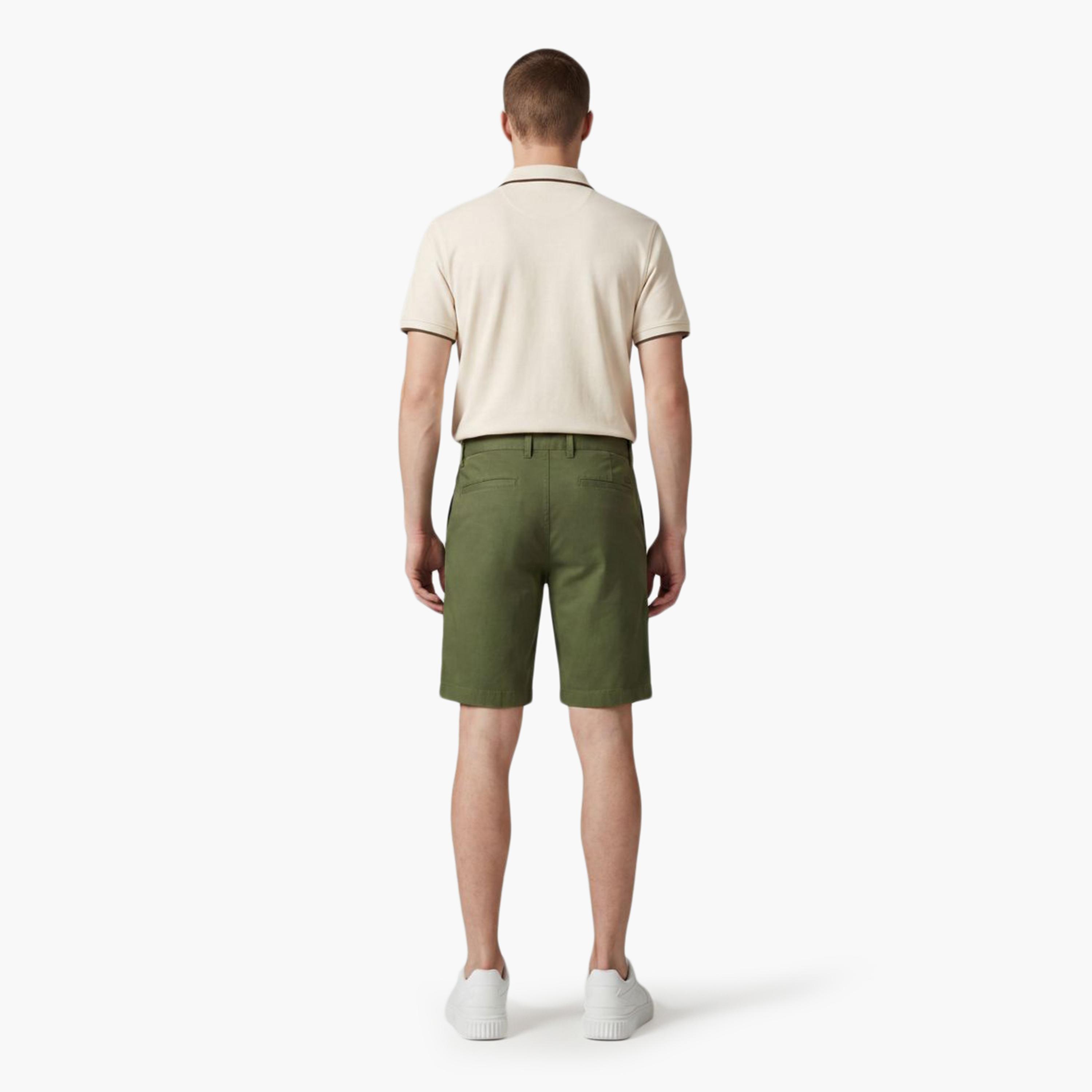 Gant Plain Mid-Rise Button & Zip Fly Men's Chino Shorts-men-clothing-bottoms-shorts-image-4