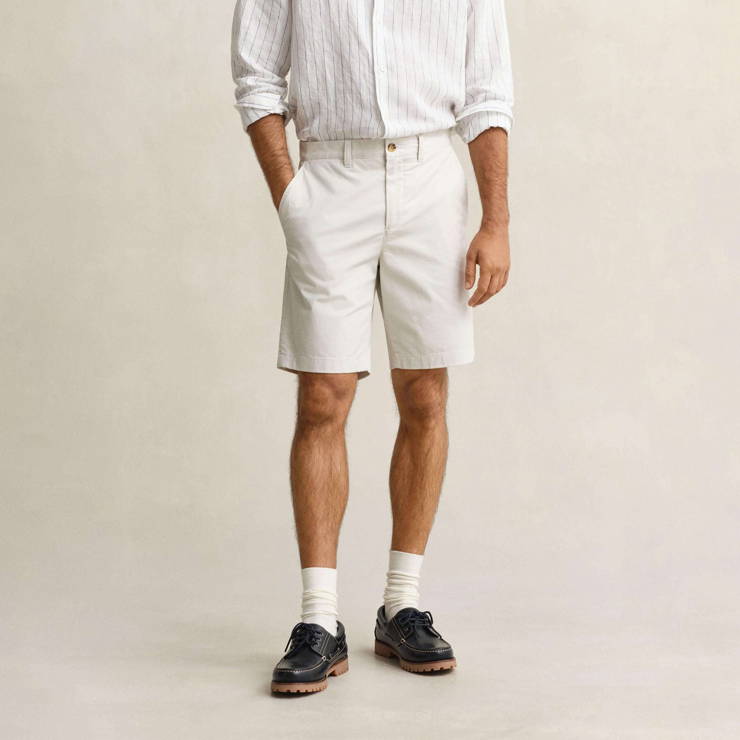 Gant Plain Mid-Rise Button & Zip Fly Men's Chino Shorts-men-clothing-bottoms-shorts-image-1