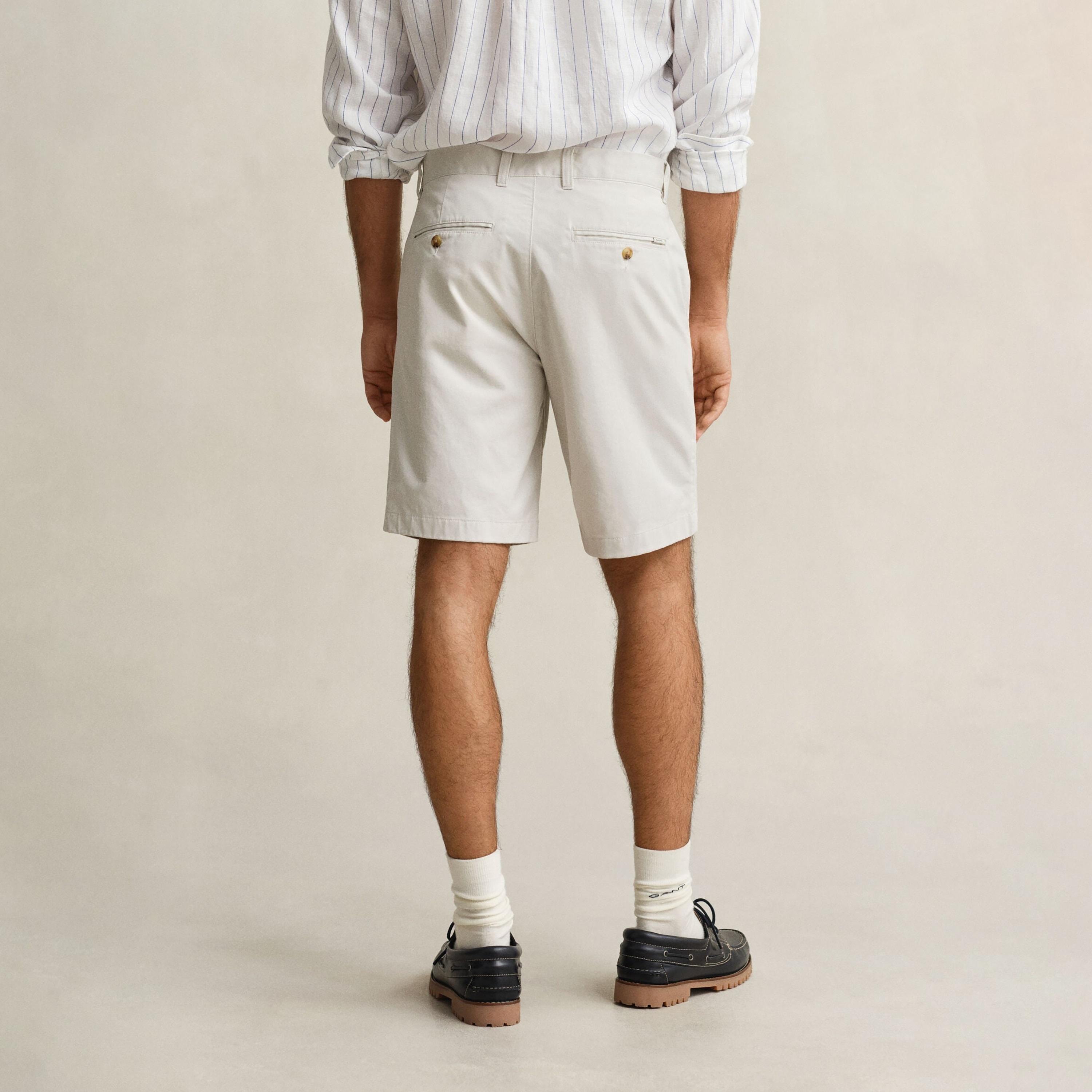 Gant Plain Mid-Rise Button & Zip Fly Men's Chino Shorts-men-clothing-bottoms-shorts-image-4
