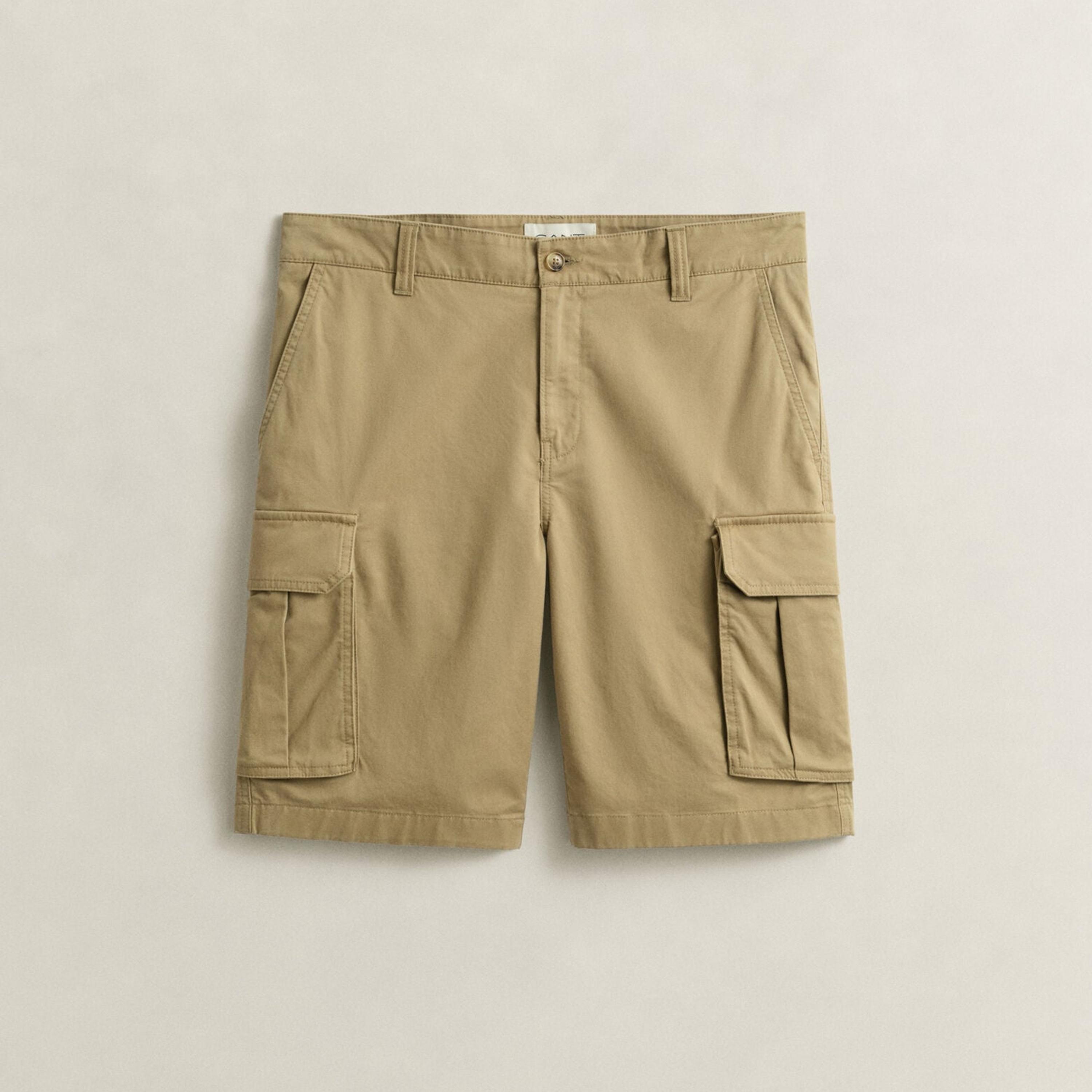 Gant Plain Mid-Rise Button & Zip Fly Men's Cargo Shorts-men-clothing-bottoms-shorts-image-6