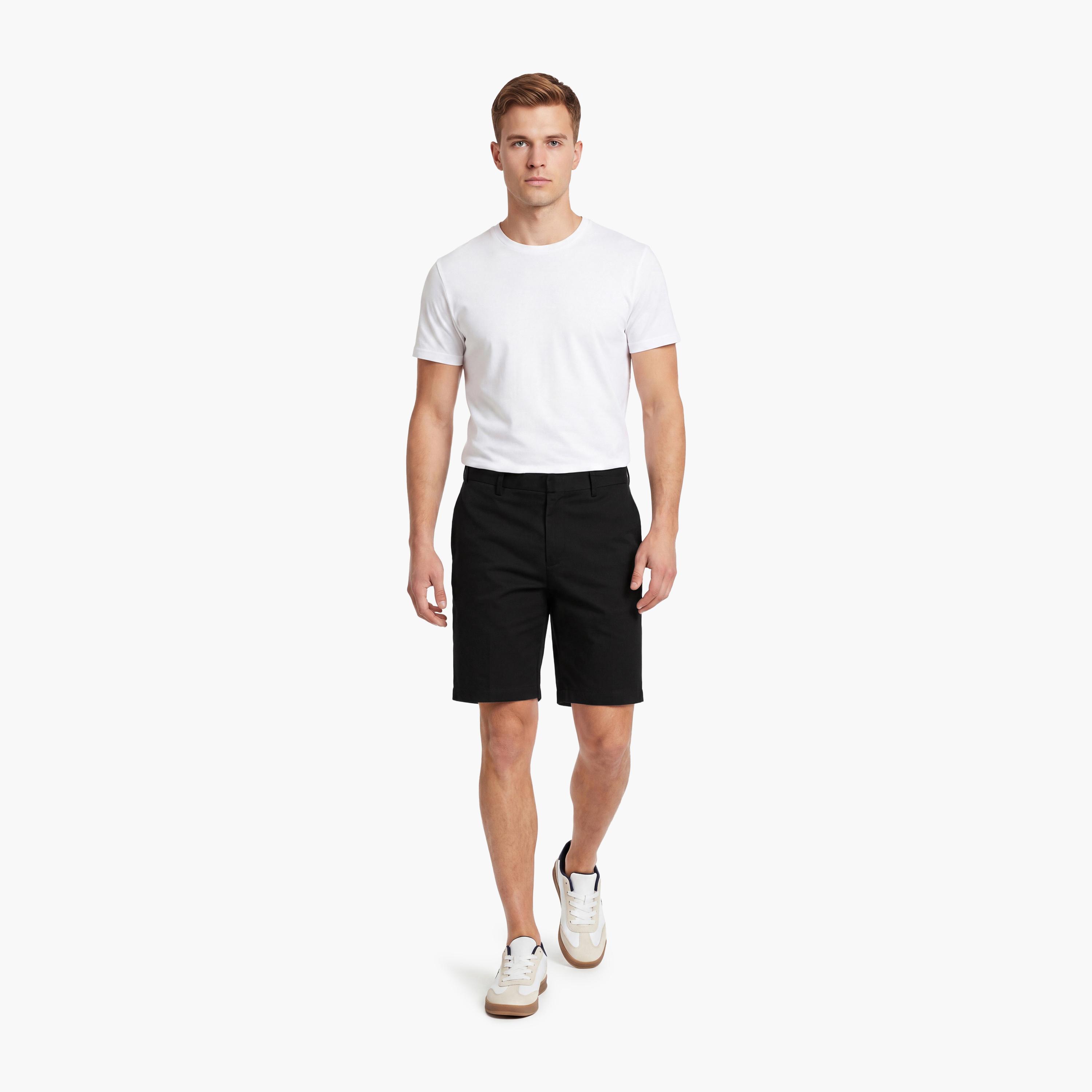 Gant Plain Mid-Rise Button & Zip Fly Men's Chino Shorts-men-clothing-bottoms-shorts-image-2