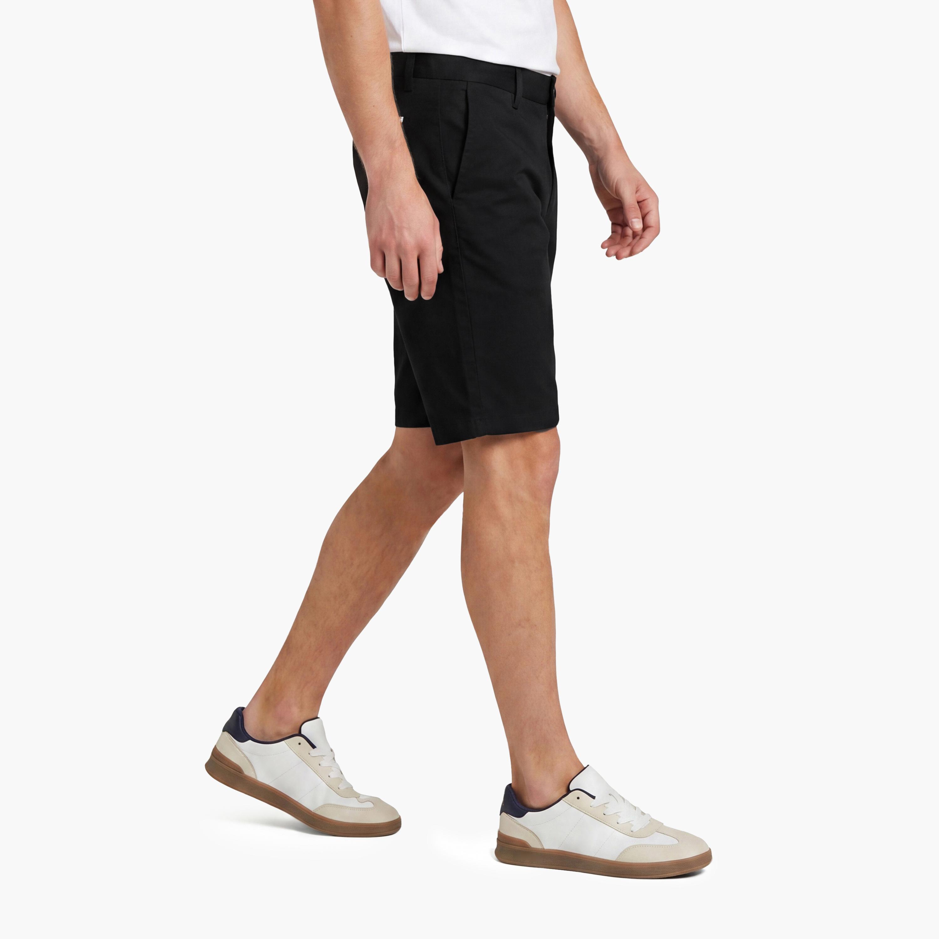 Gant Plain Mid-Rise Button & Zip Fly Men's Chino Shorts-men-clothing-bottoms-shorts-image-5