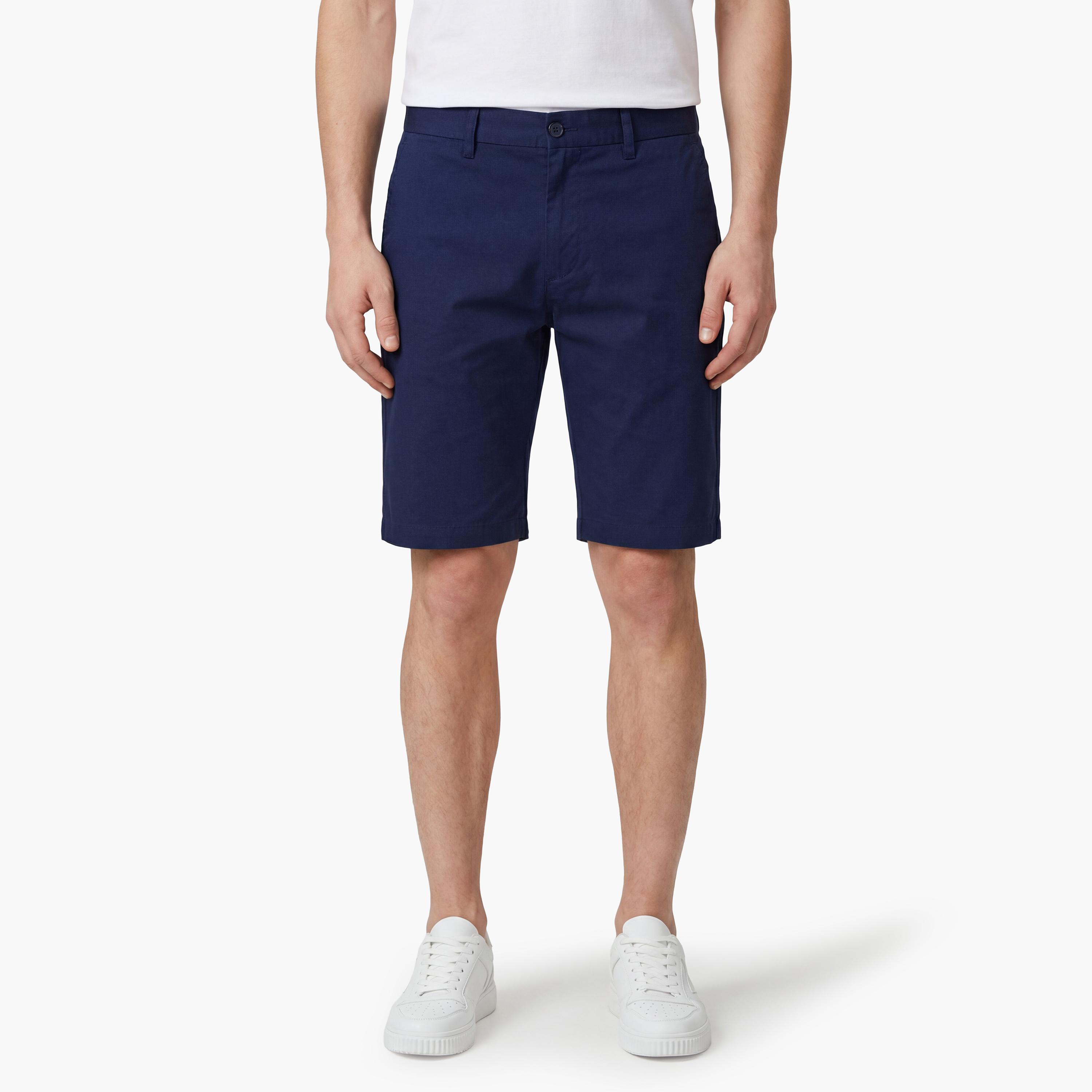 Gant Plain Mid-Rise Button & Zip Fly Men's Chino Shorts-men-clothing-bottoms-shorts-image-1