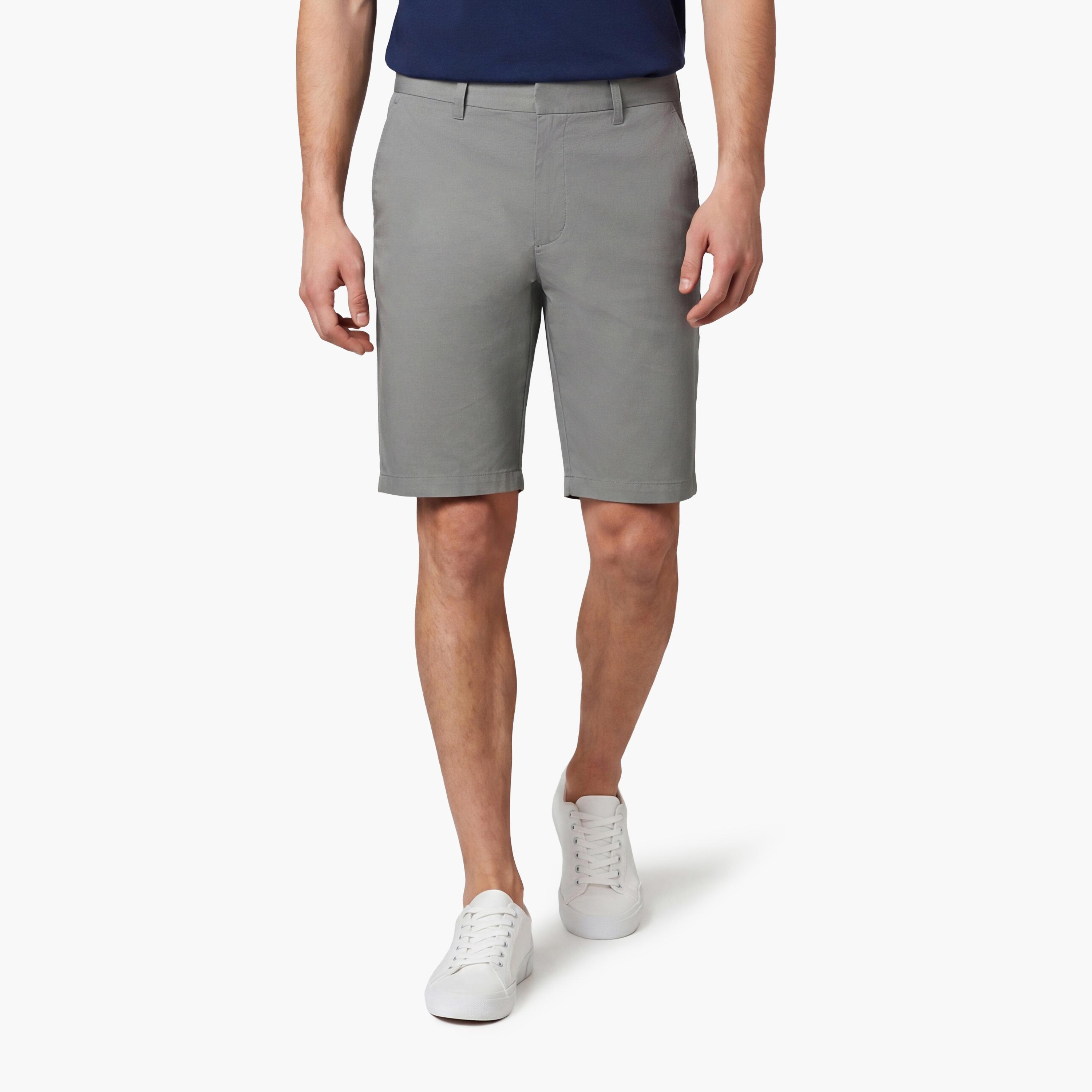 Gant Plain Mid-Rise Button & Zip Fly Men's Chino Shorts-men-clothing-bottoms-shorts-image-1
