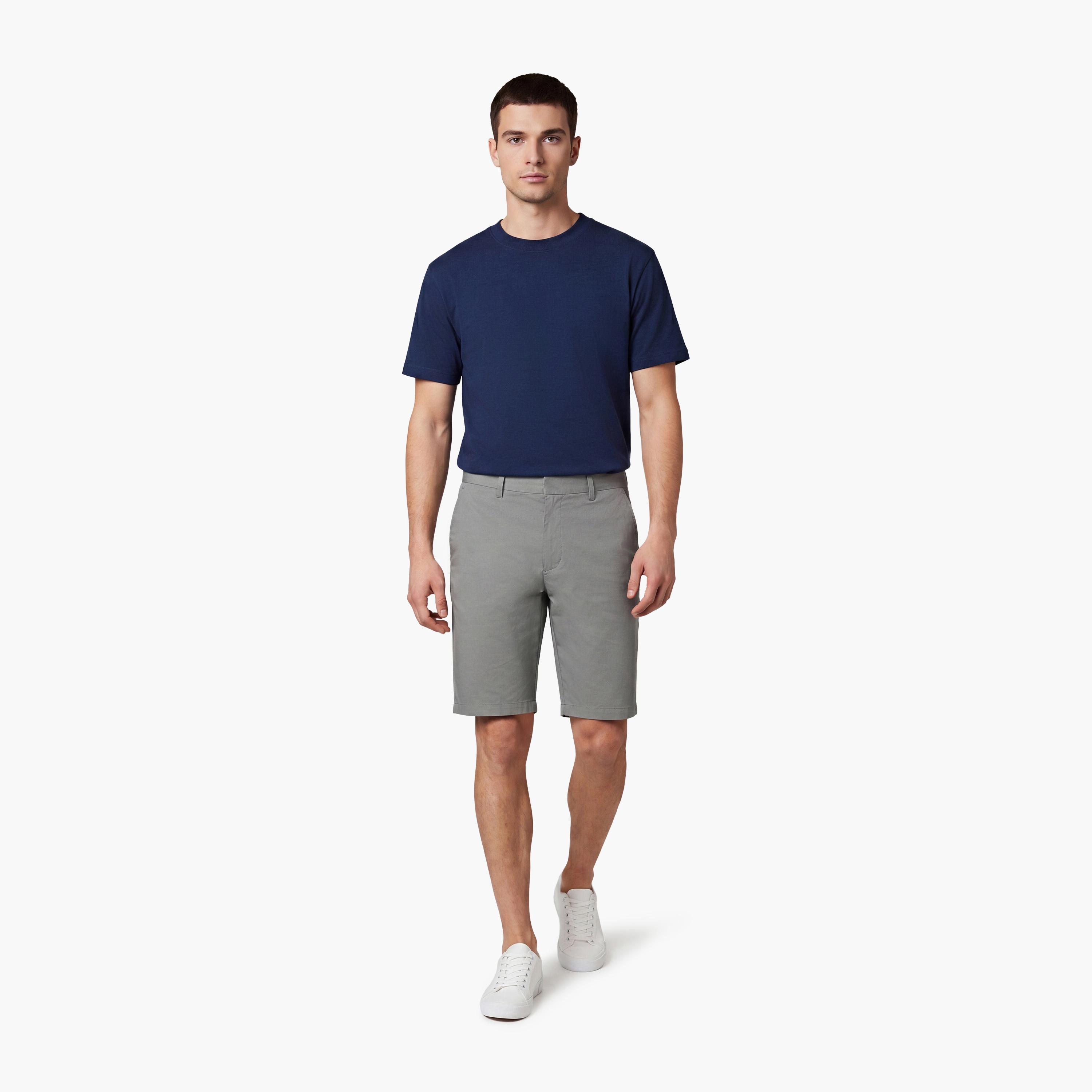 Gant Plain Mid-Rise Button & Zip Fly Men's Chino Shorts-men-clothing-bottoms-shorts-image-2