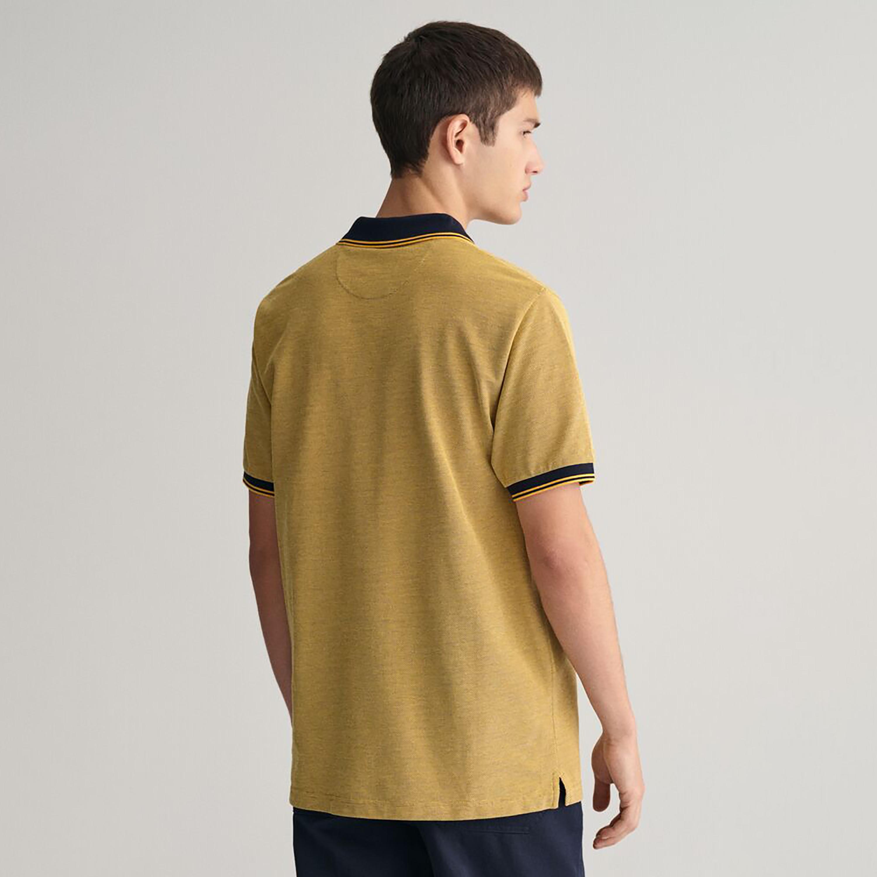 تيشيرت بولو أكسفورد بأكمام قصيرة وياقة وشعار غانت-men-clothing-tshirtsandpolos-polos-image-16
