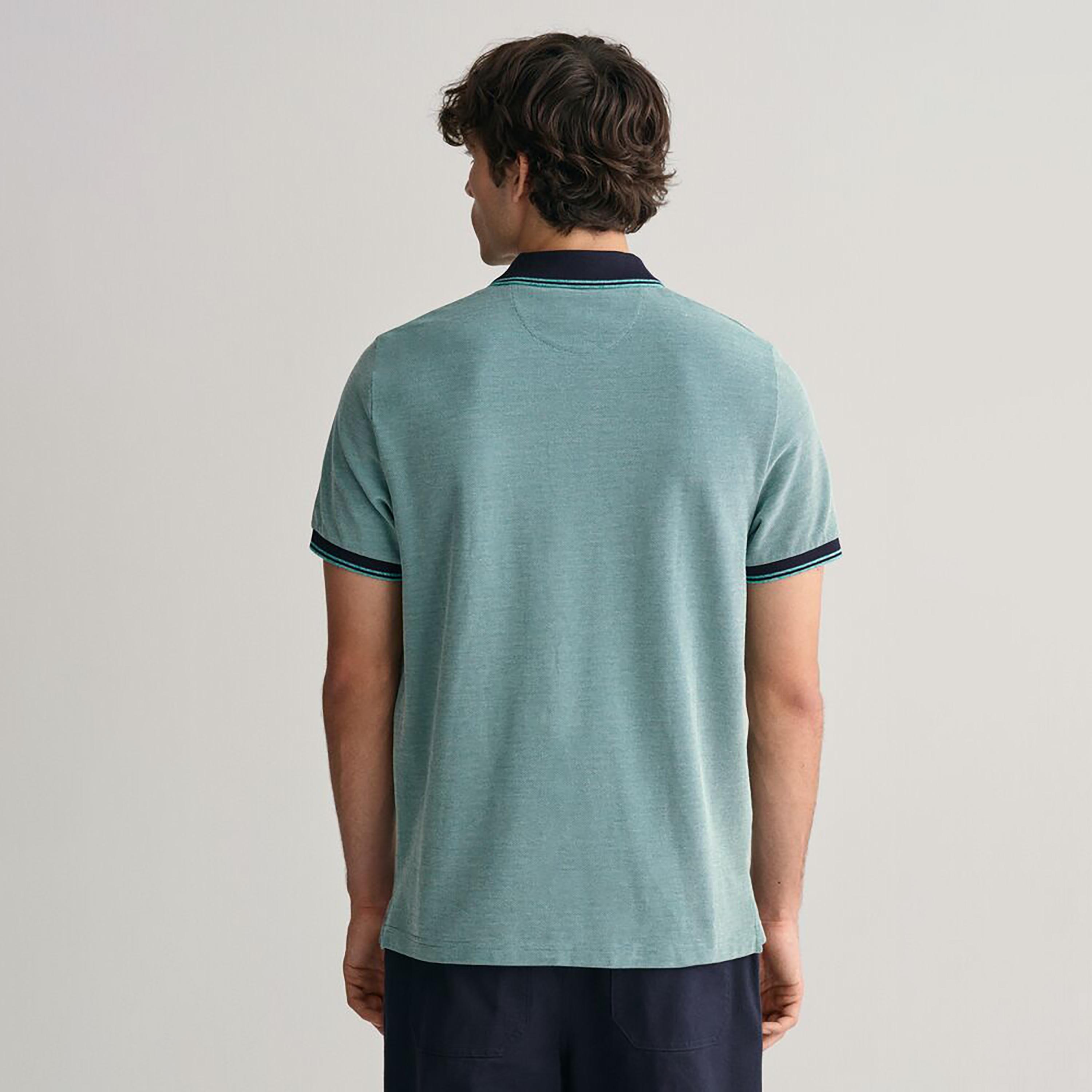 تيشيرت بولو أكسفورد بأكمام قصيرة وياقة وشعار غانت-men-clothing-tshirtsandpolos-polos-image-7