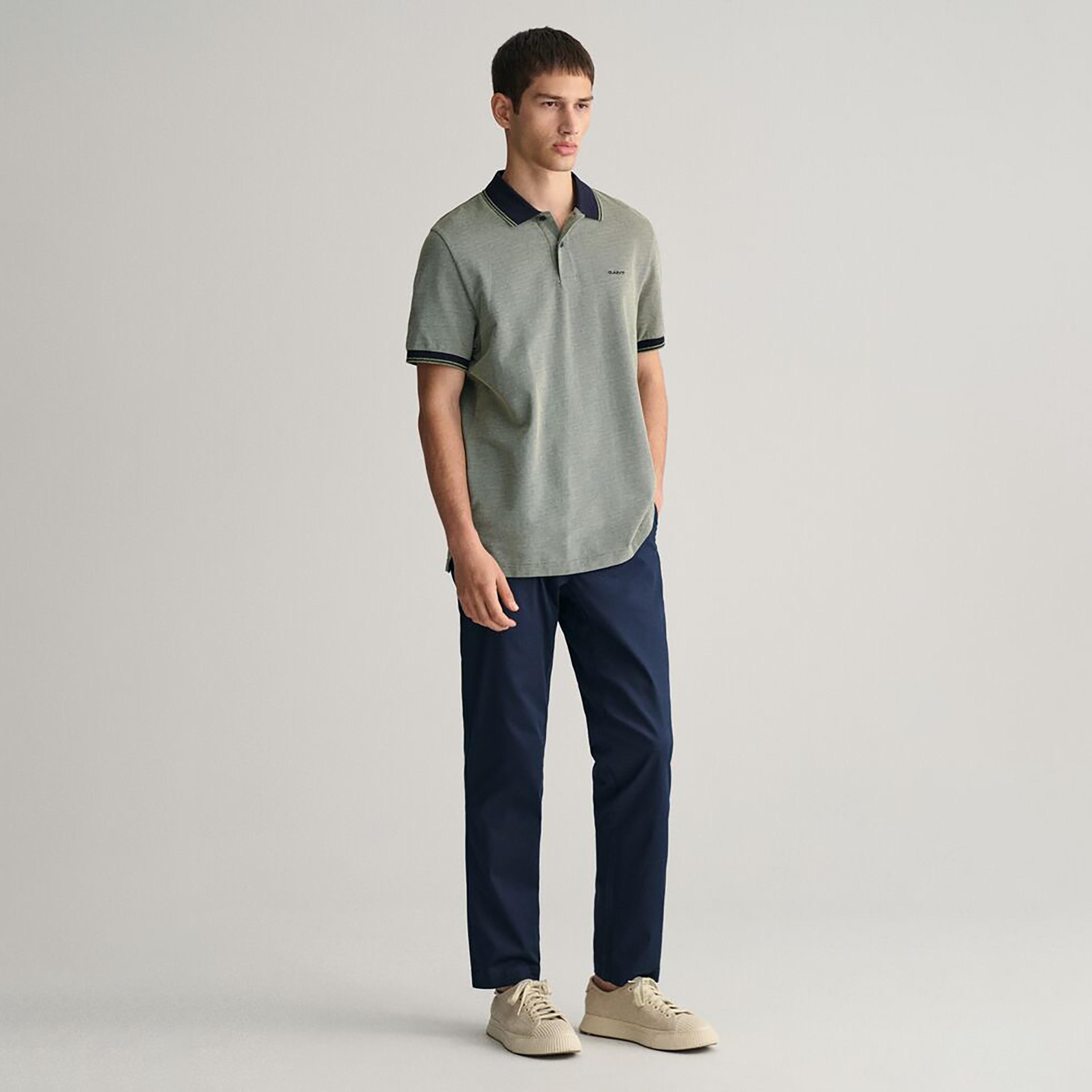 Gant Logo Collared Short Sleeves Oxford Polo T-Shirt-men-clothing-tshirtsandpolos-polos-image-2