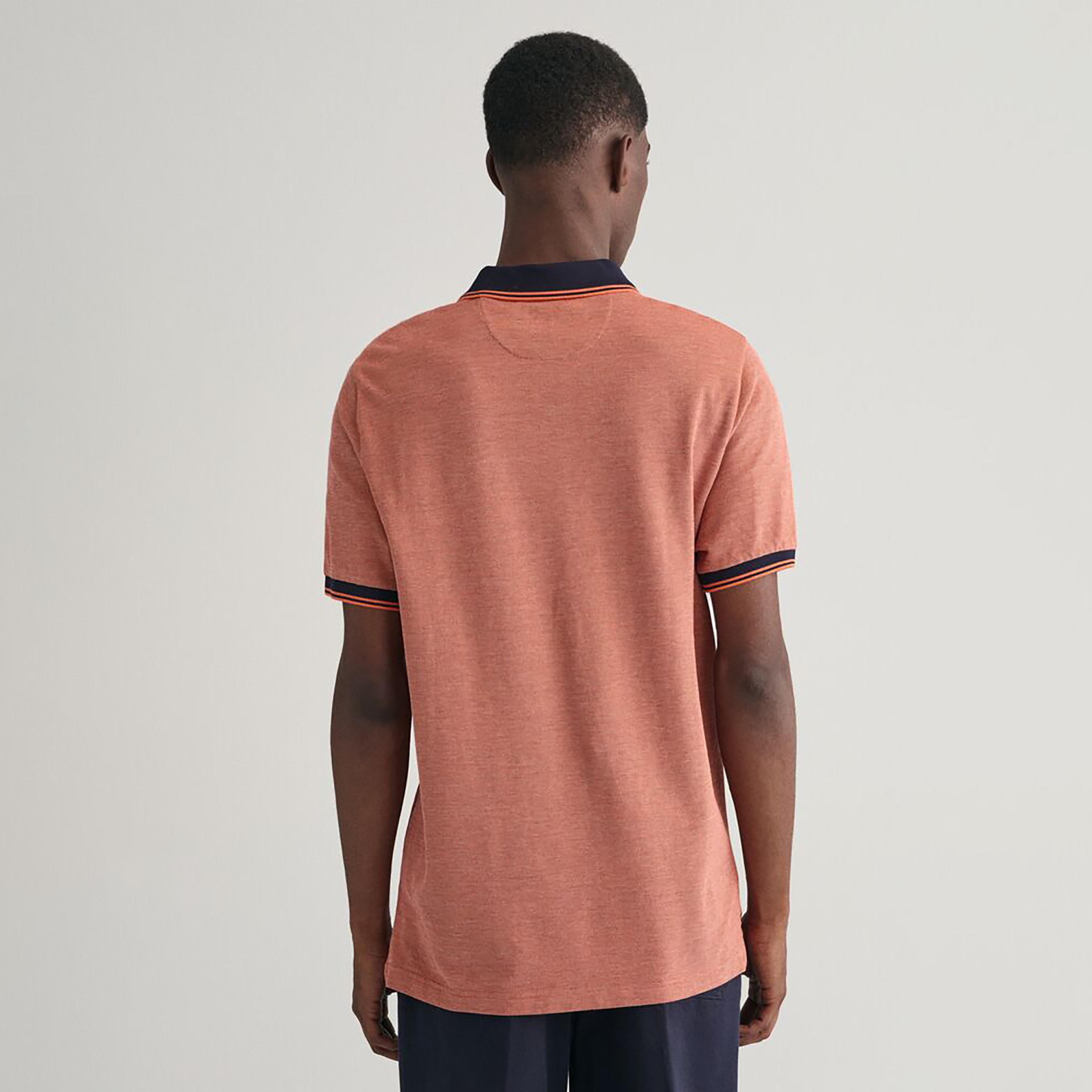 تيشيرت بولو أكسفورد بأكمام قصيرة وياقة وشعار غانت-men-clothing-tshirtsandpolos-polos-image-19