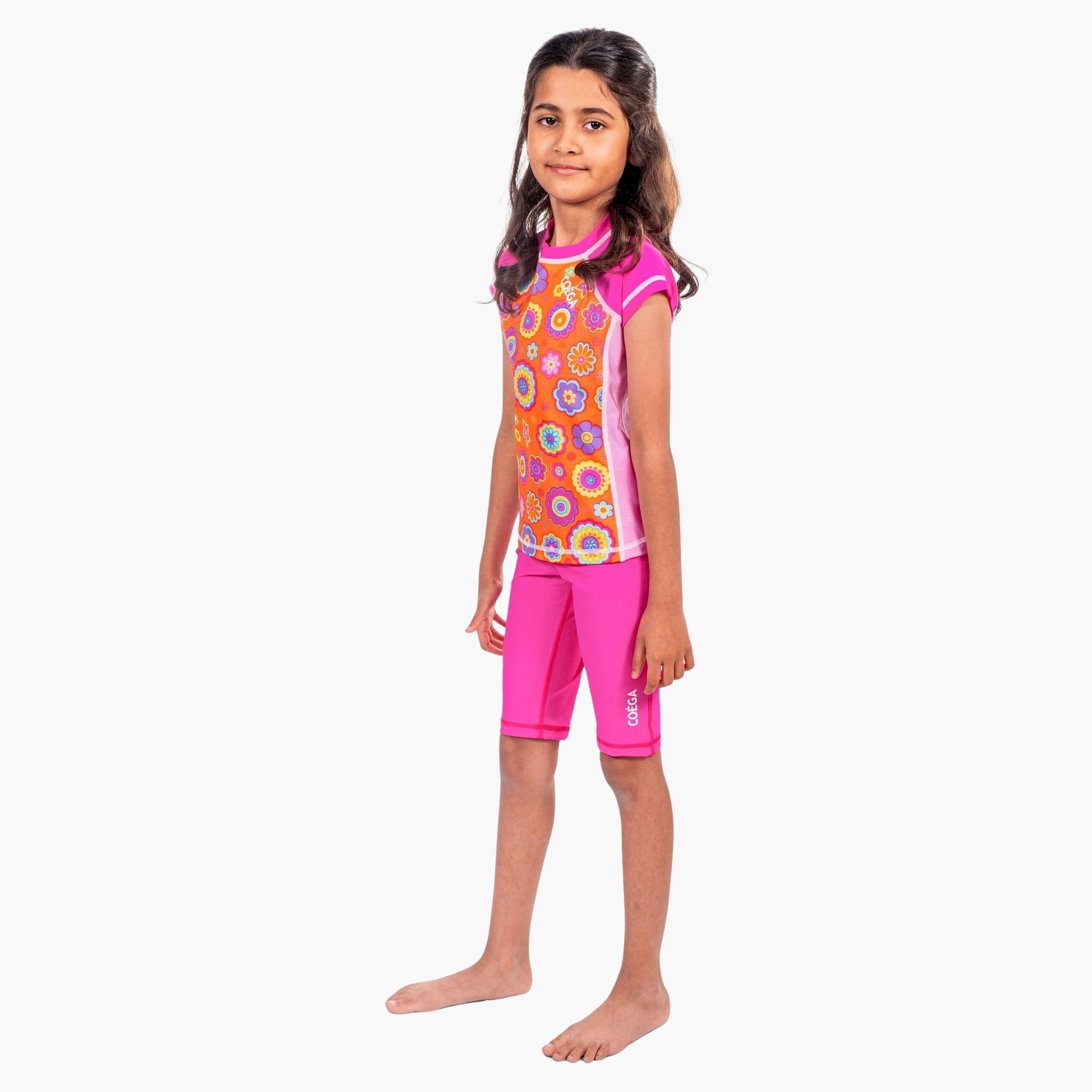 COEGA Girls Kids Rashguard Cap Sleeve - Pink Orange Groovy-girls-clothing-swimwear-image-3