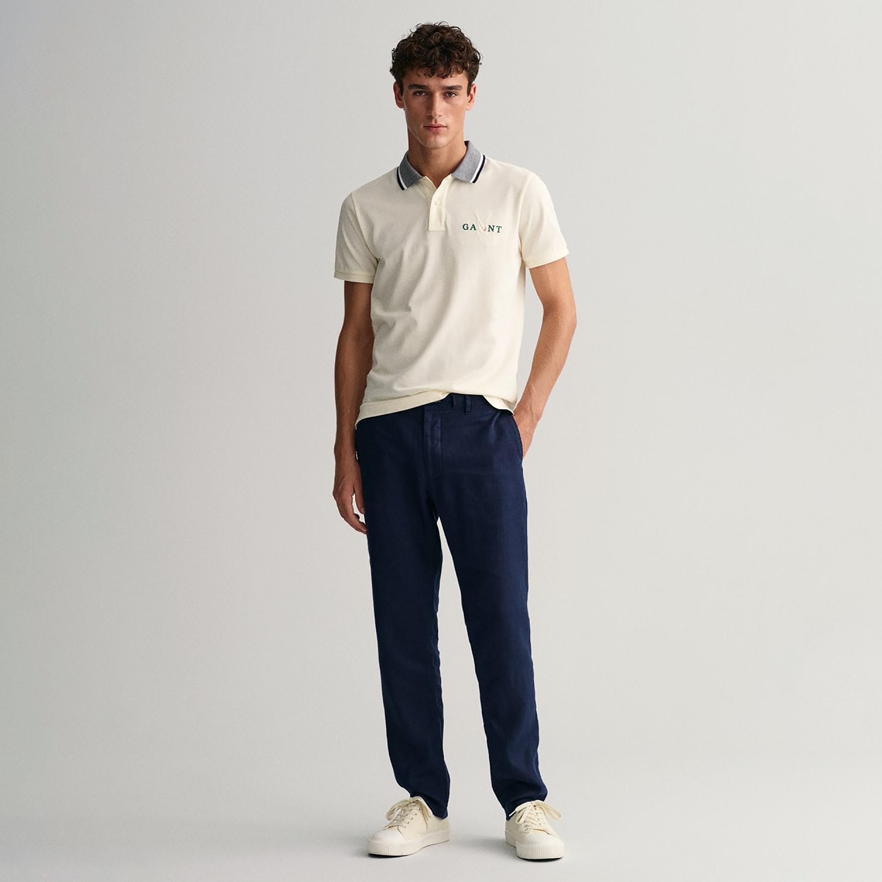 تي-شيرت بولو بأكمام قصيرة وياقة وشعار جانت مطرز-men-clothing-tshirtsandpolos-polos-image-2