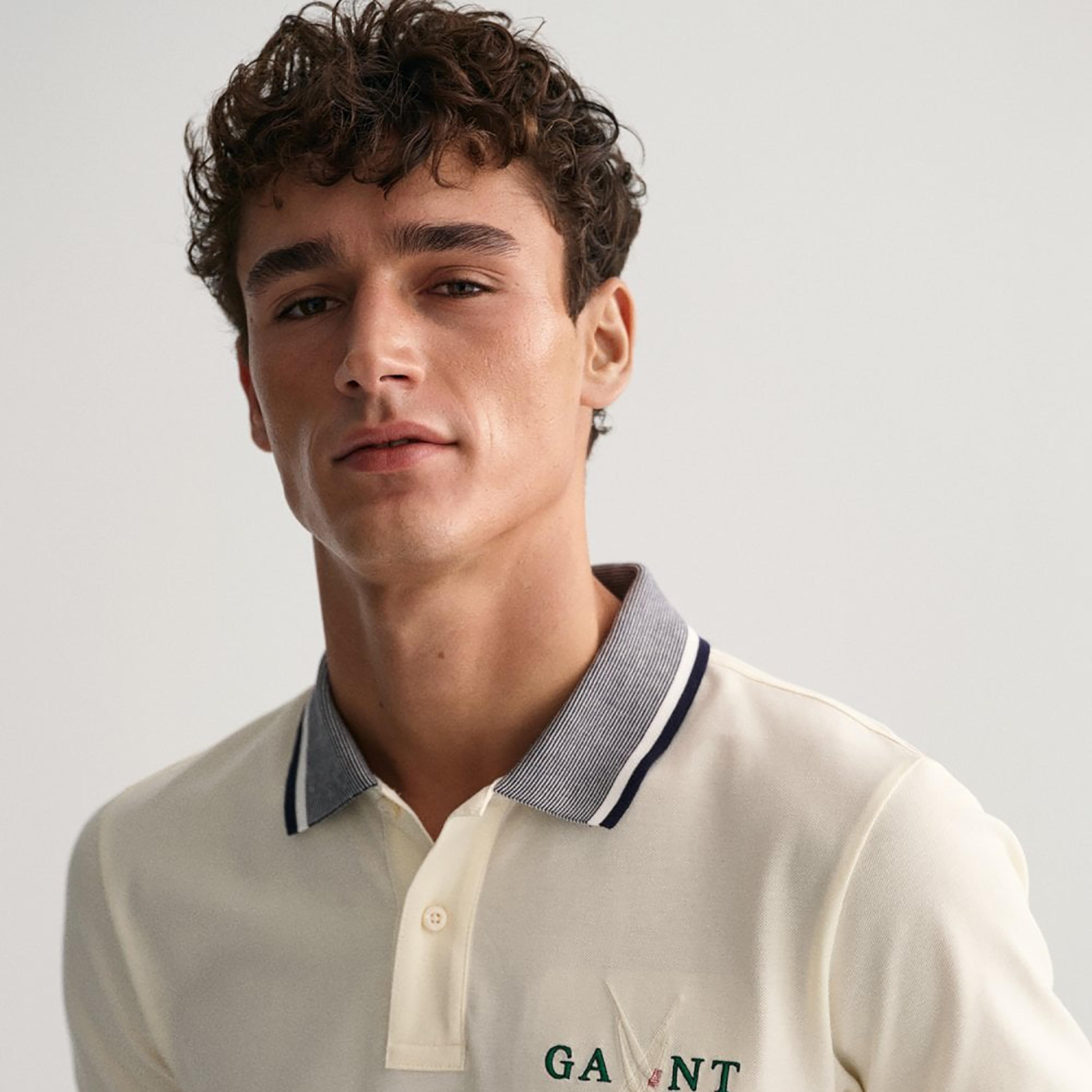 Gant Embroidered Logo Collared Short Sleeves Polo T-Shirt-men-clothing-tshirtsandpolos-polos-image-3