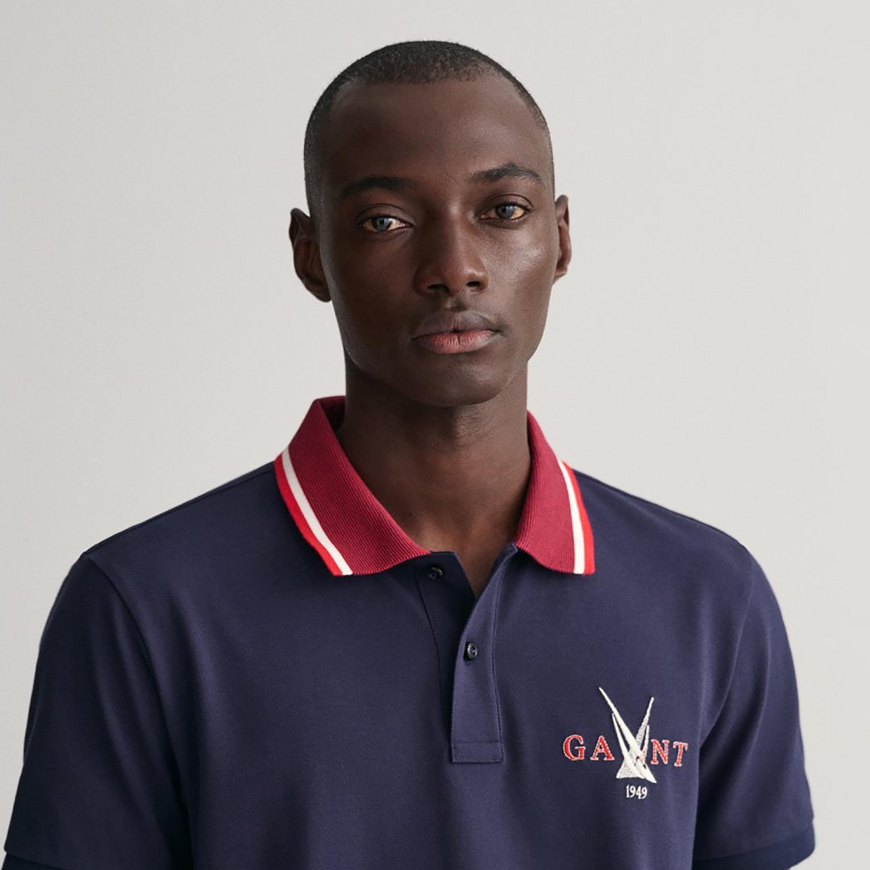 تي-شيرت بولو بأكمام قصيرة وياقة وشعار جانت مطرز-men-clothing-tshirtsandpolos-polos-image-3