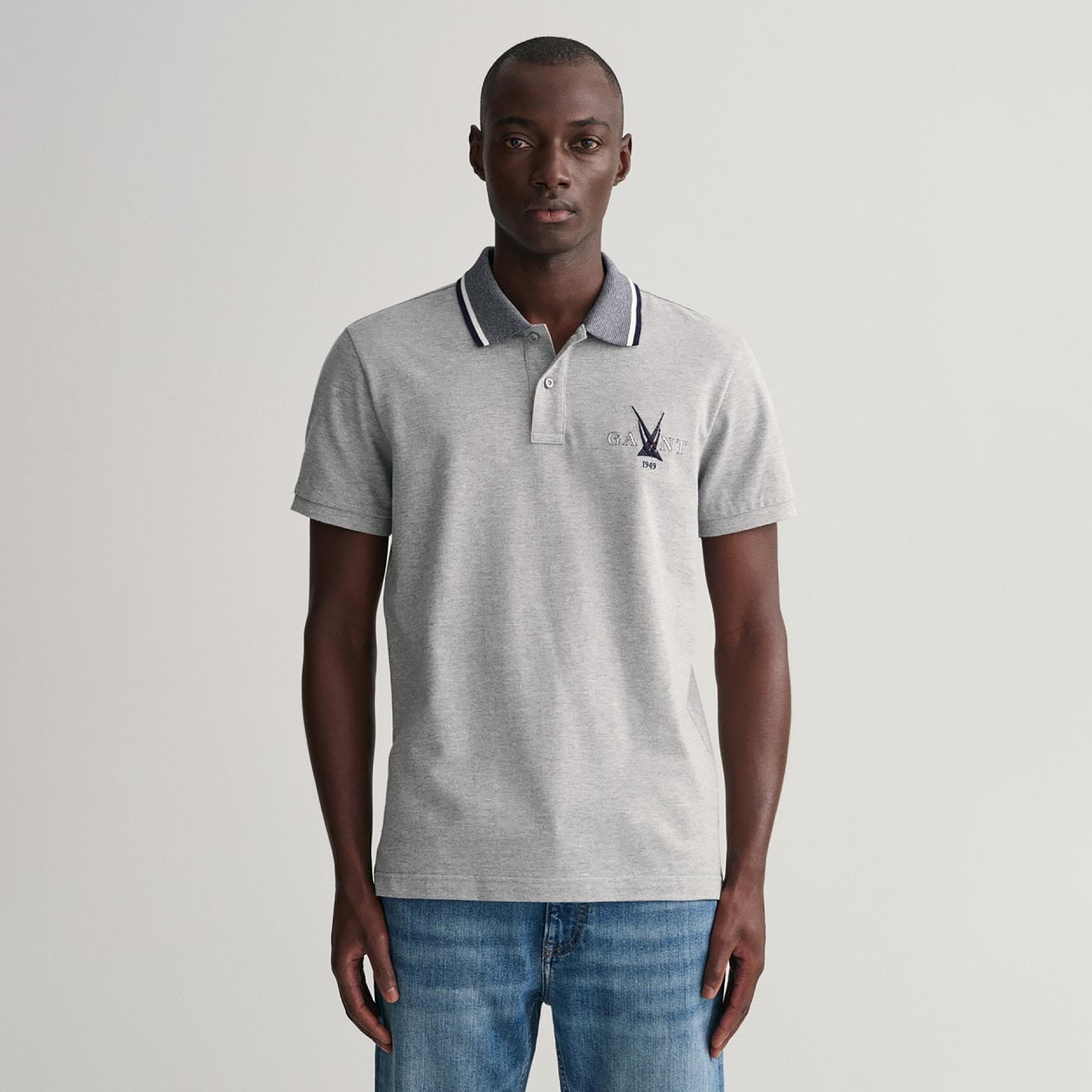 Gant Embroidered Logo Collared Short Sleeves Polo T-Shirt-men-clothing-tshirtsandpolos-polos-image-1