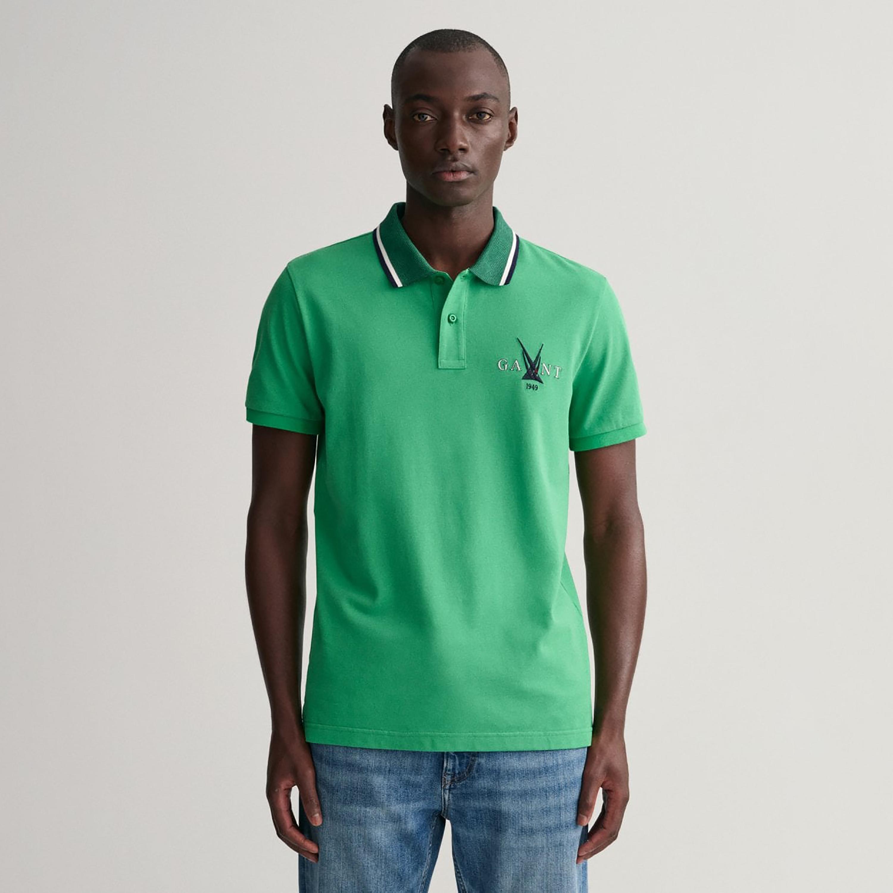 Gant Embroidered Logo Collared Short Sleeves Polo T-Shirt-men-clothing-tshirtsandpolos-polos-image-1
