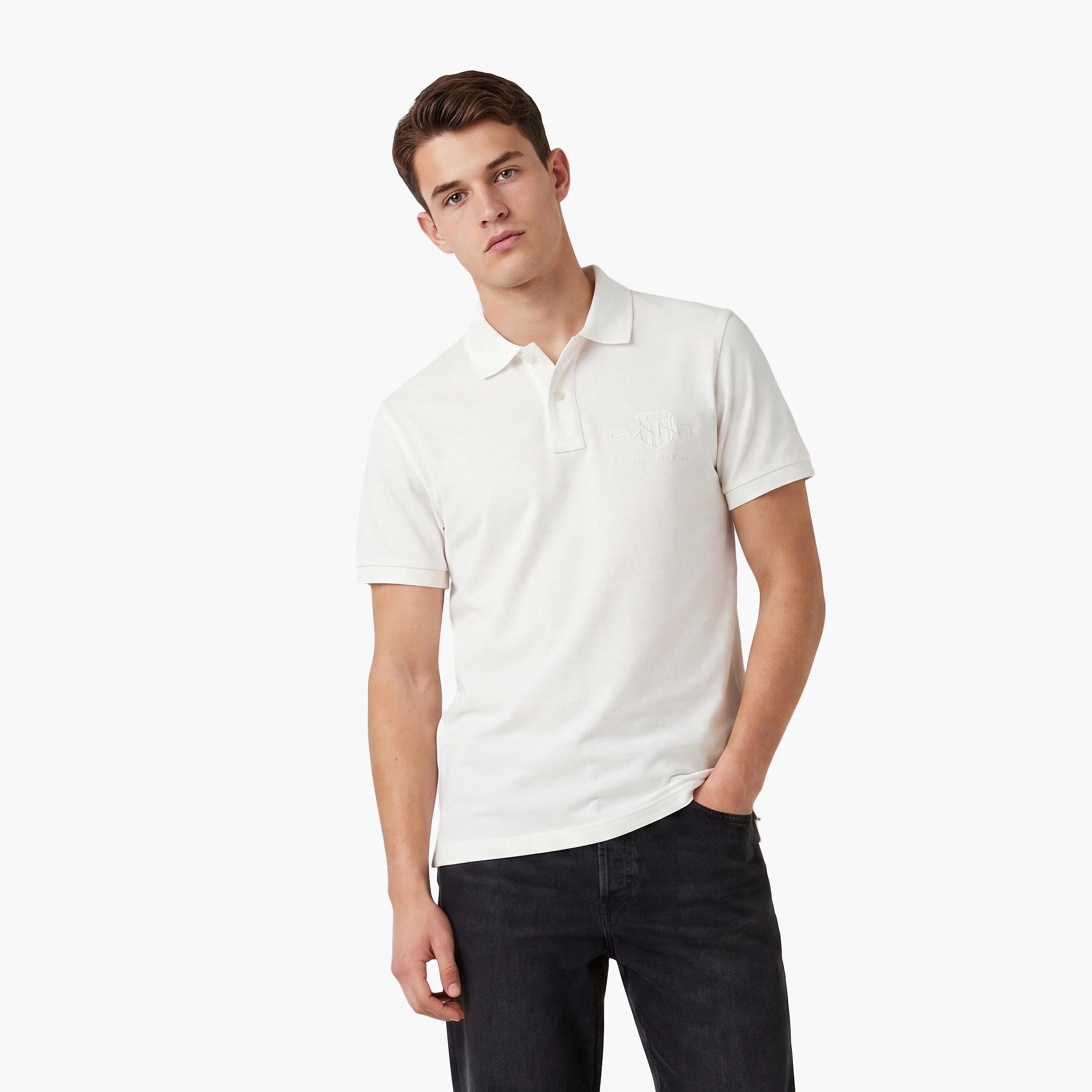 Gant Embroidered Logo Collared Short Sleeves Polo T-Shirt-men-clothing-tshirtsandpolos-polos-image-1
