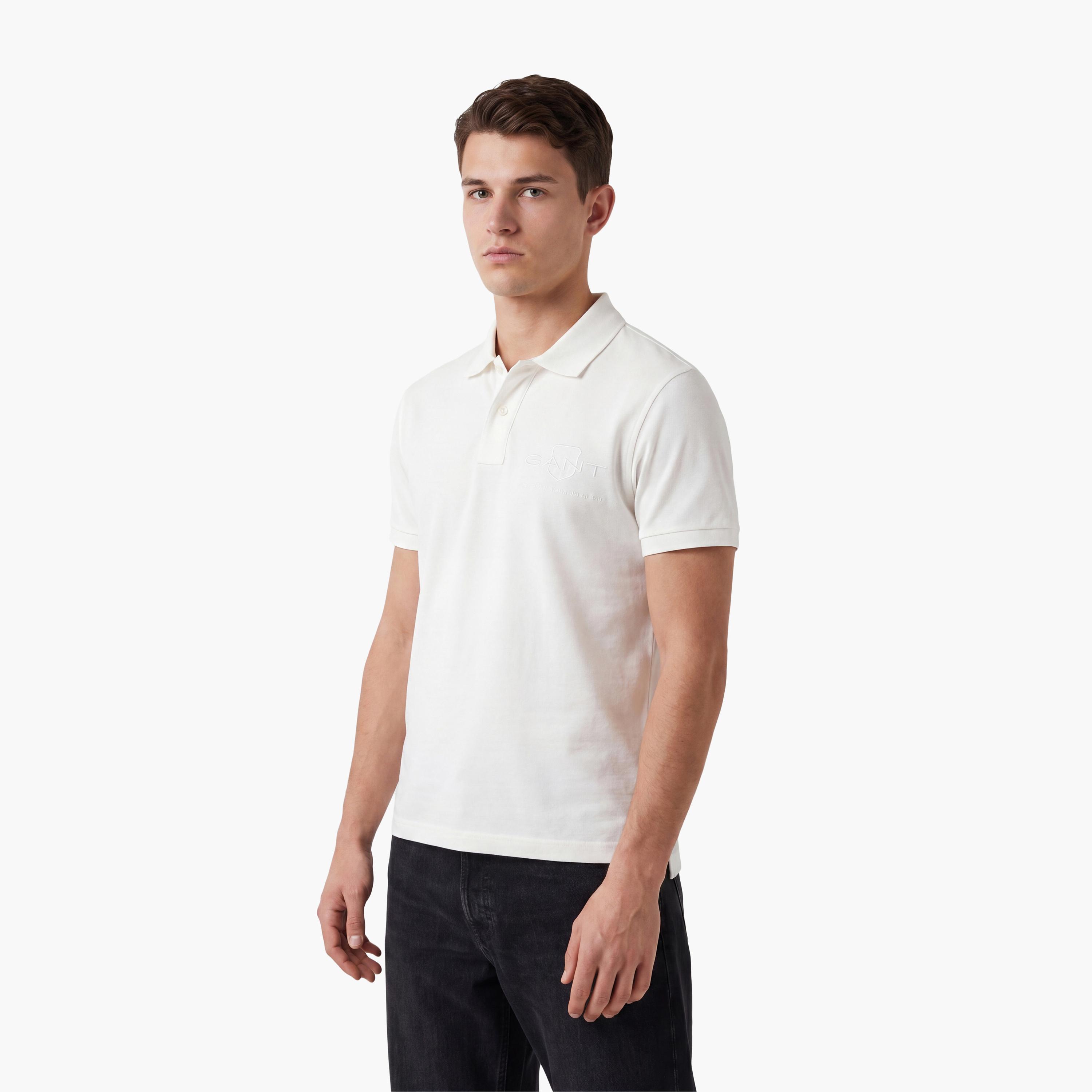 تي-شيرت بولو بأكمام قصيرة وياقة وشعار جانت مطرز-men-clothing-tshirtsandpolos-polos-image-3