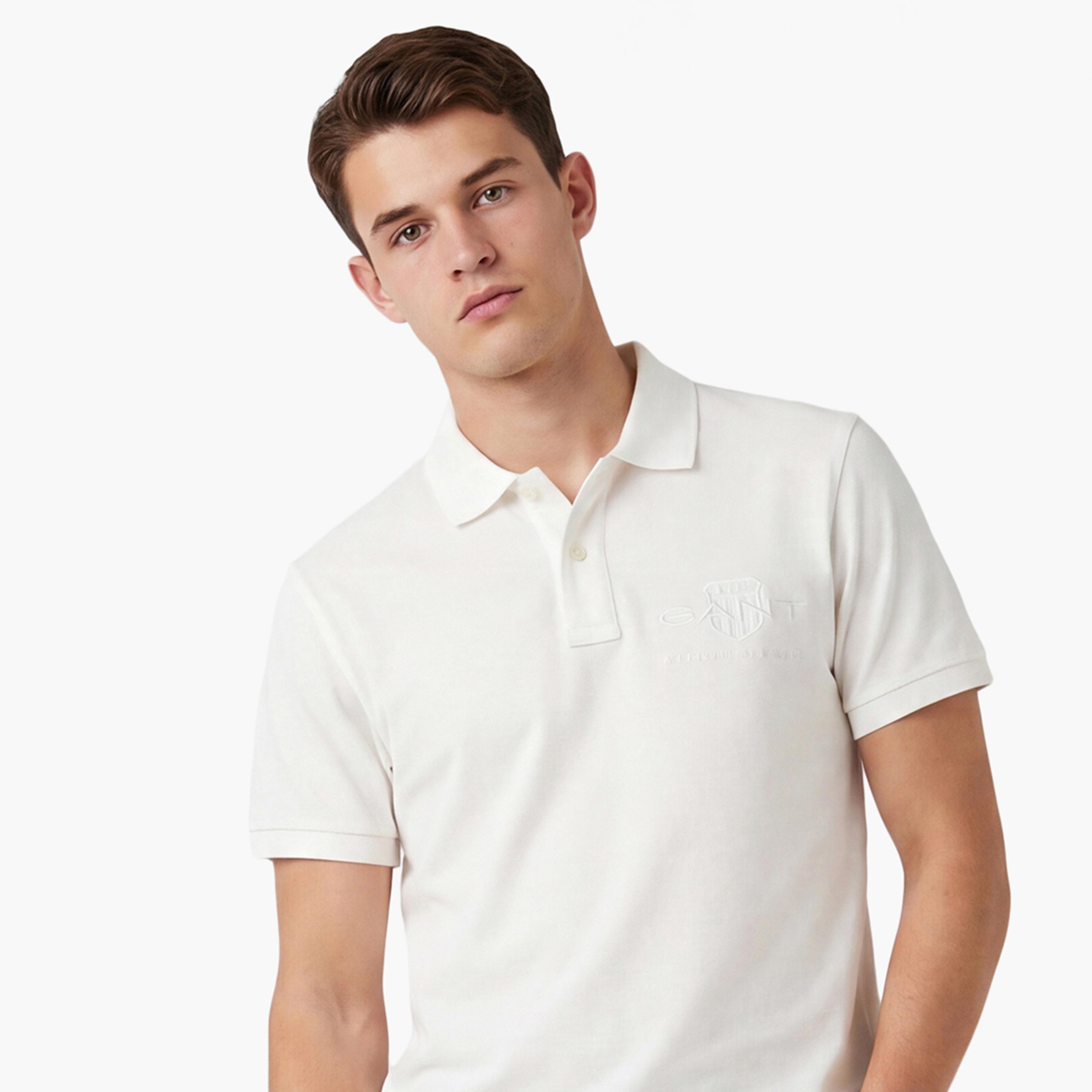 Gant Embroidered Logo Collared Short Sleeves Polo T-Shirt-men-clothing-tshirtsandpolos-polos-image-4