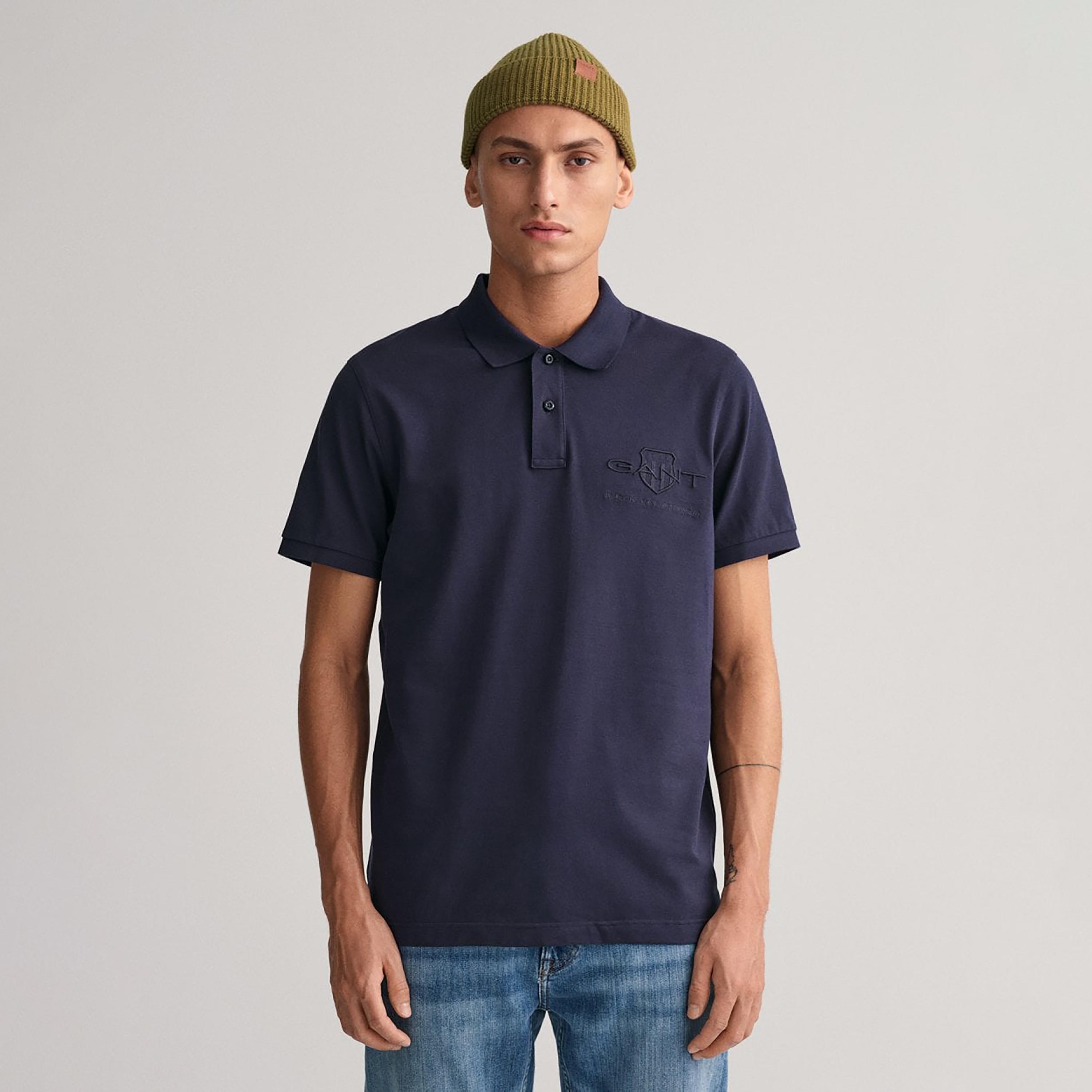 تي-شيرت بولو بأكمام قصيرة وياقة وشعار جانت مطرز-men-clothing-tshirtsandpolos-polos-image-1