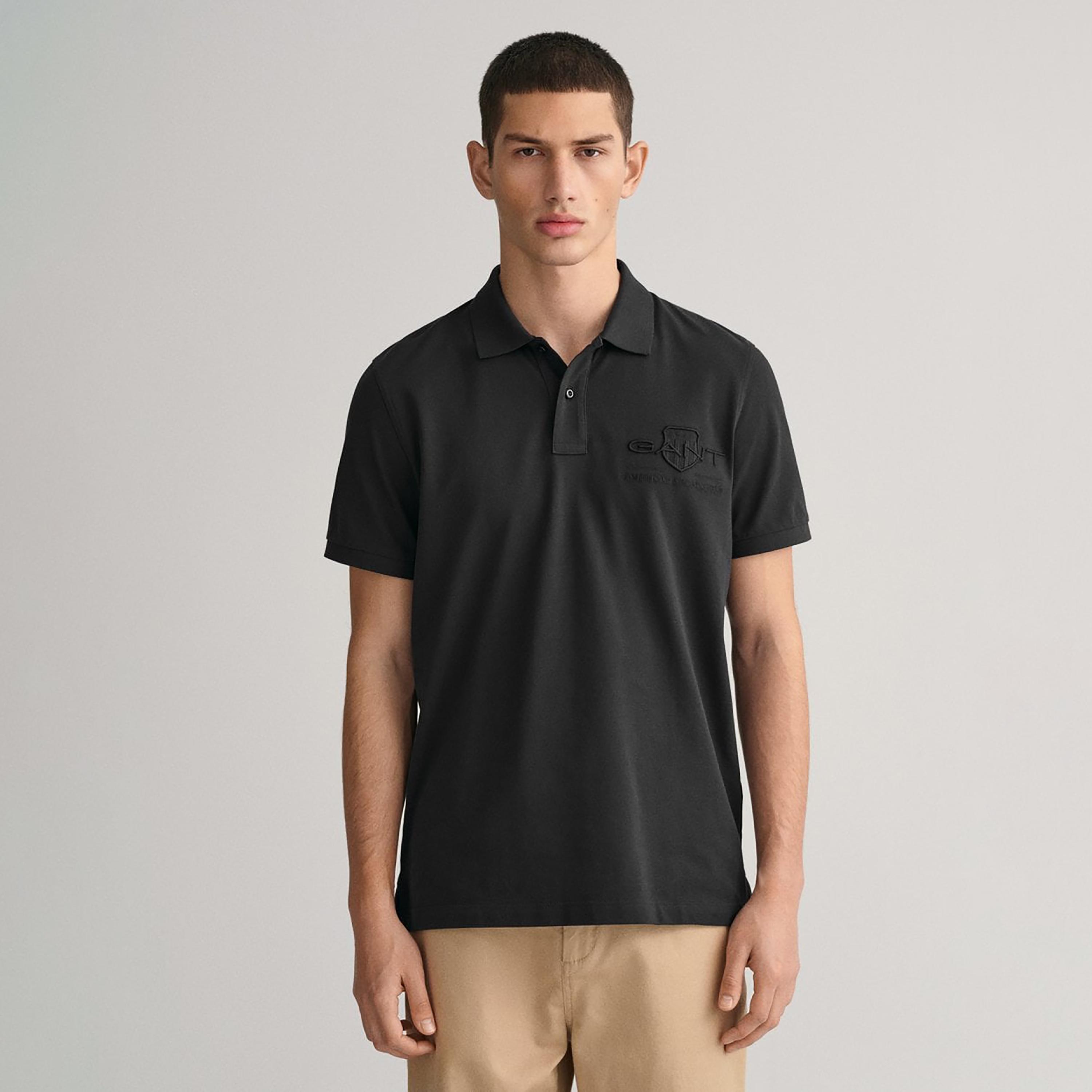 تي-شيرت بولو بأكمام قصيرة وياقة وشعار جانت مطرز-men-clothing-tshirtsandpolos-polos-image-1