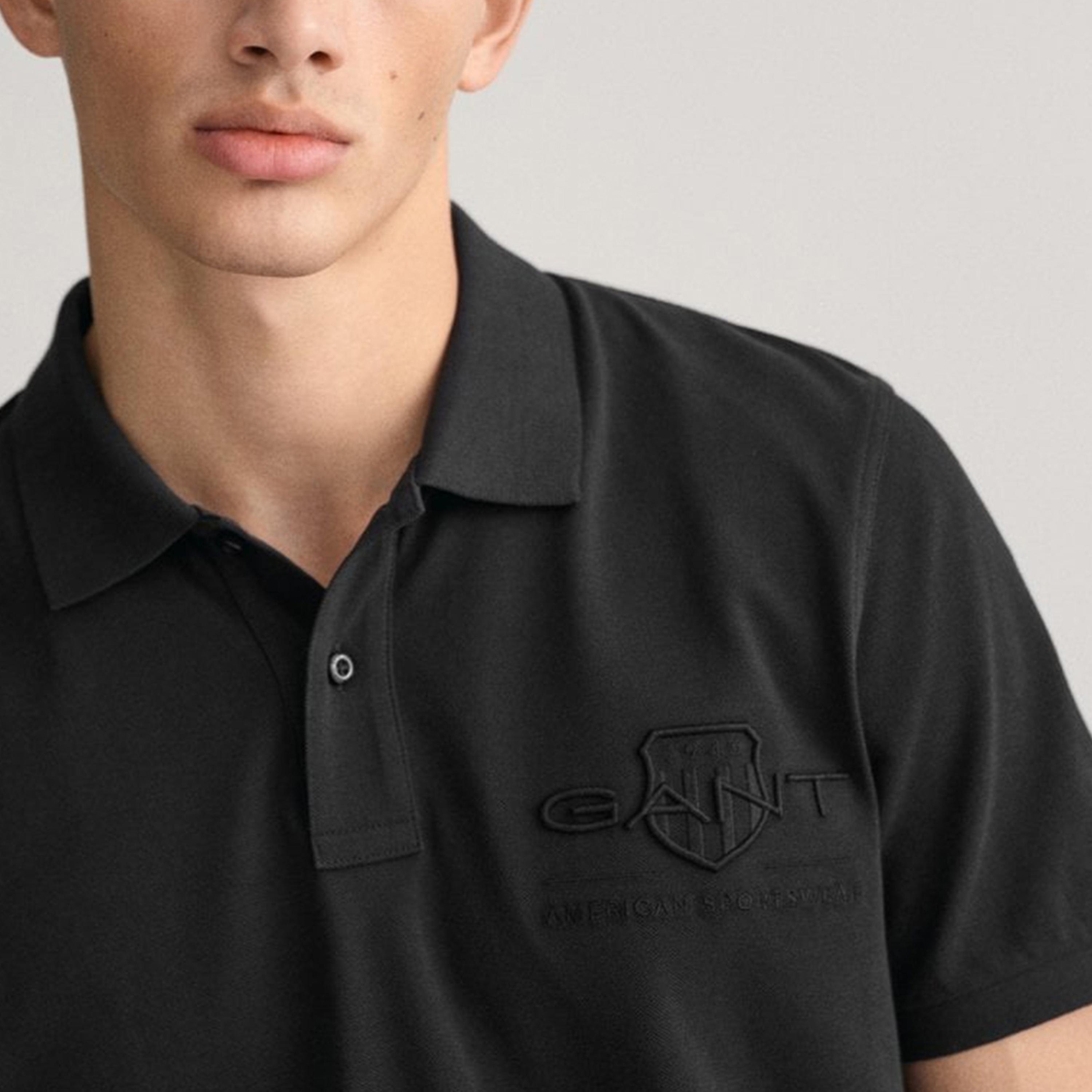 تي-شيرت بولو بأكمام قصيرة وياقة وشعار جانت مطرز-men-clothing-tshirtsandpolos-polos-image-2
