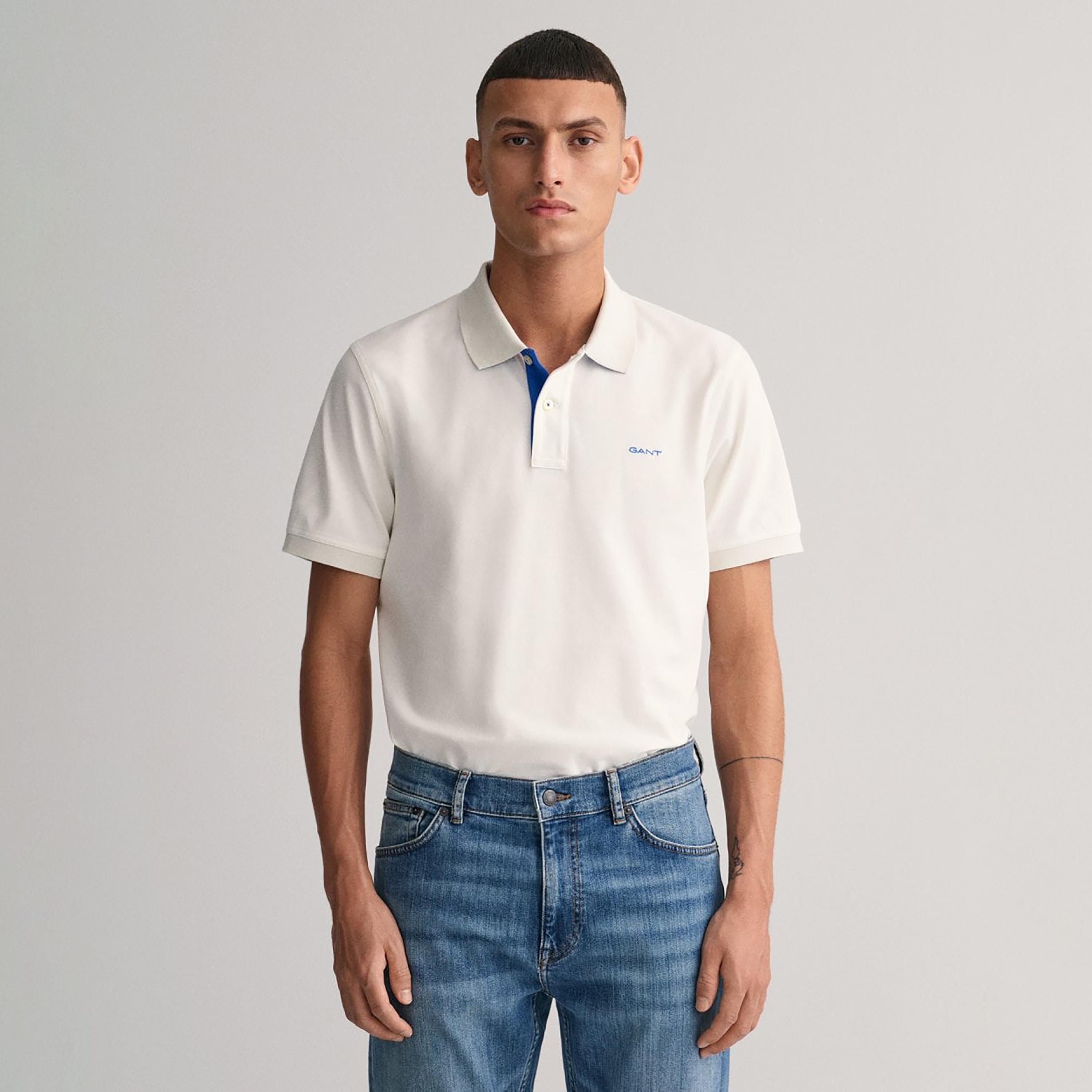 تي-شيرت بولو من جانت لوجو بأكمام قصيرة وياقة-men-clothing-tshirtsandpolos-polos-image-1