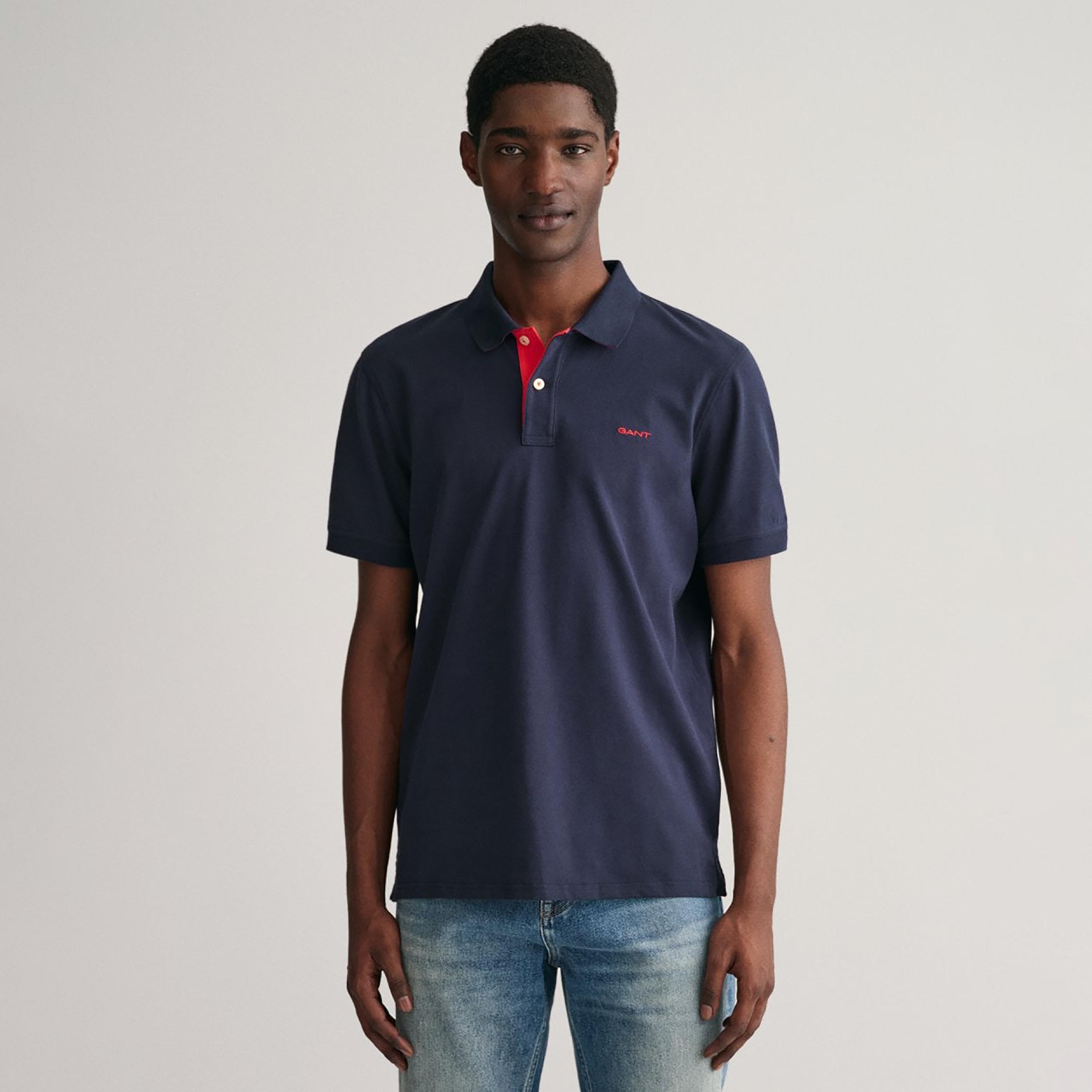 Gant Plain Regular Fit Short Sleeves Pique Rugger Men's Polo T-Shirt-men-clothing-tshirtsandpolos-polos-image-1