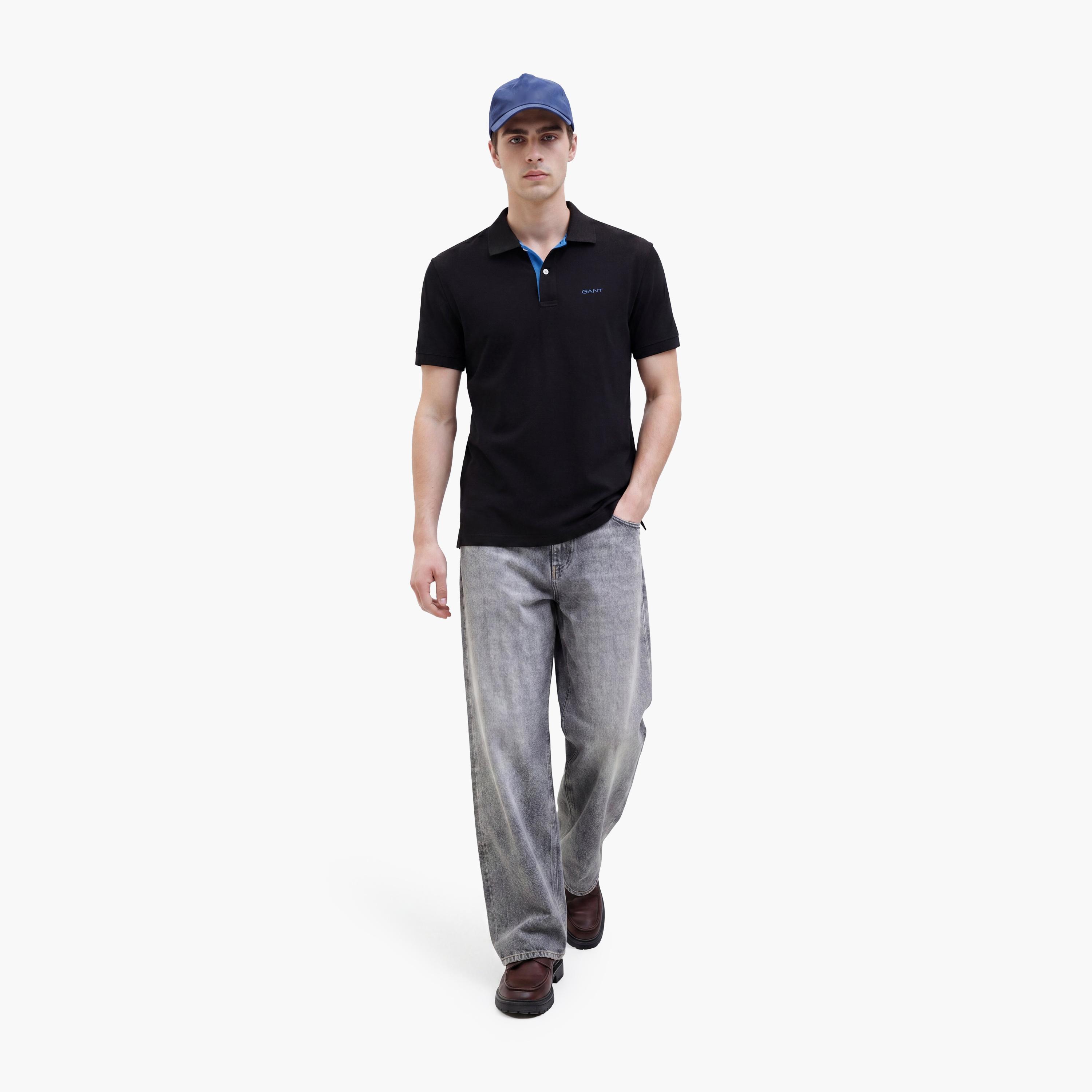 Gant Plain Regular Fit Short Sleeves Pique Rugger Men's Polo T-Shirt-men-clothing-tshirtsandpolos-polos-image-2