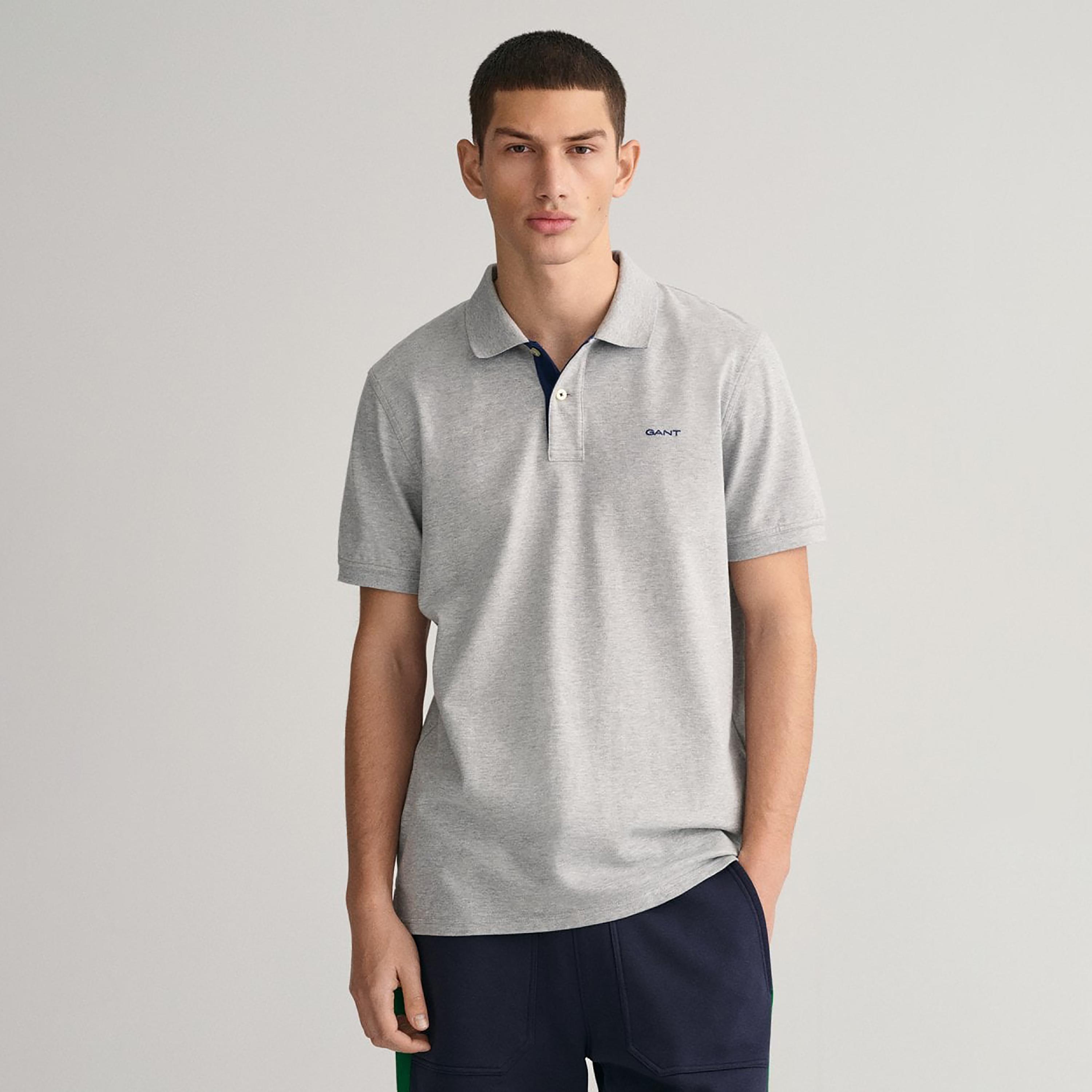 Gant Plain Regular Fit Short Sleeves Pique Rugger Men's Polo T-Shirt-men-clothing-tshirtsandpolos-polos-image-1