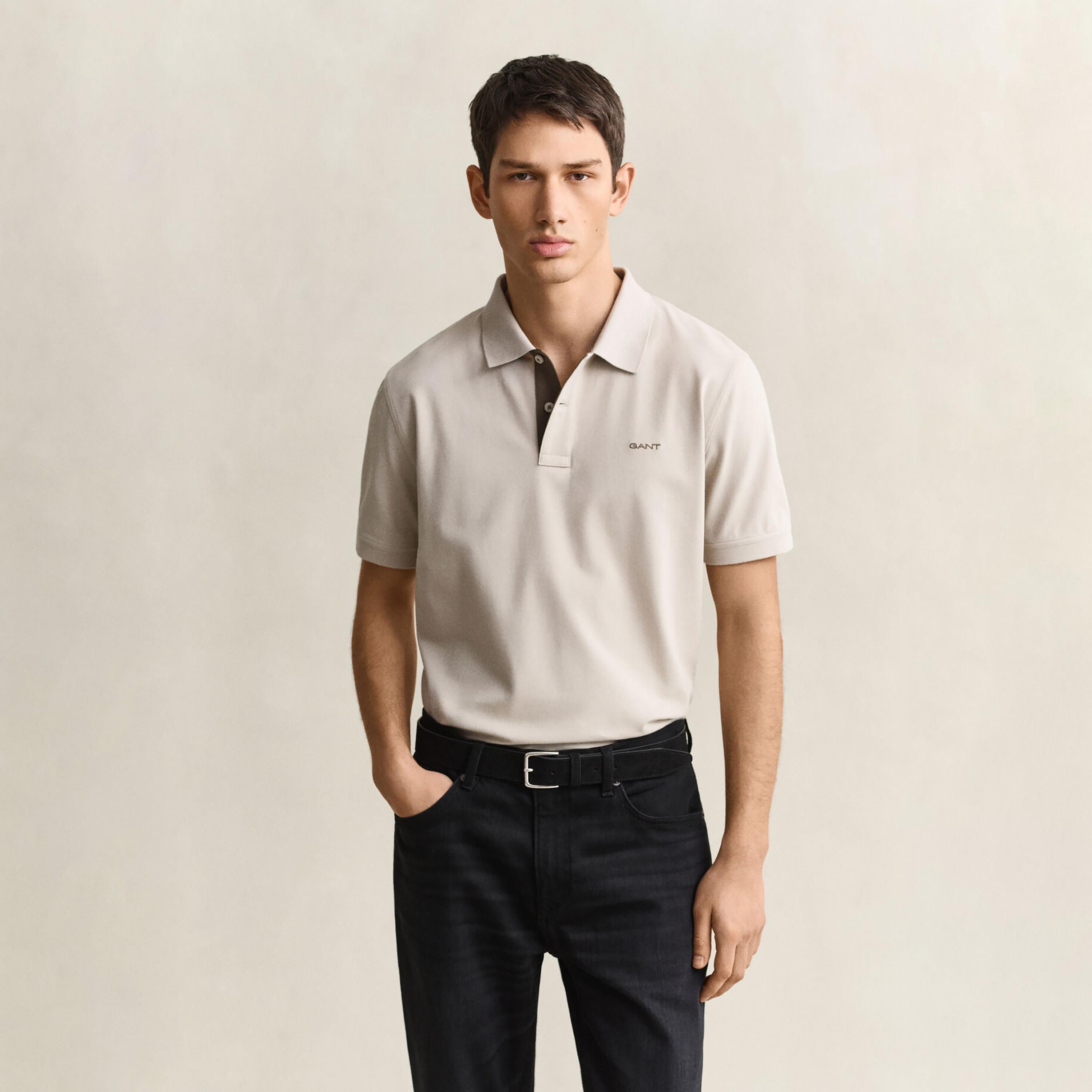 تي-شيرت بولو من جانت لوجو بأكمام قصيرة وياقة-men-clothing-tshirtsandpolos-polos-image-1