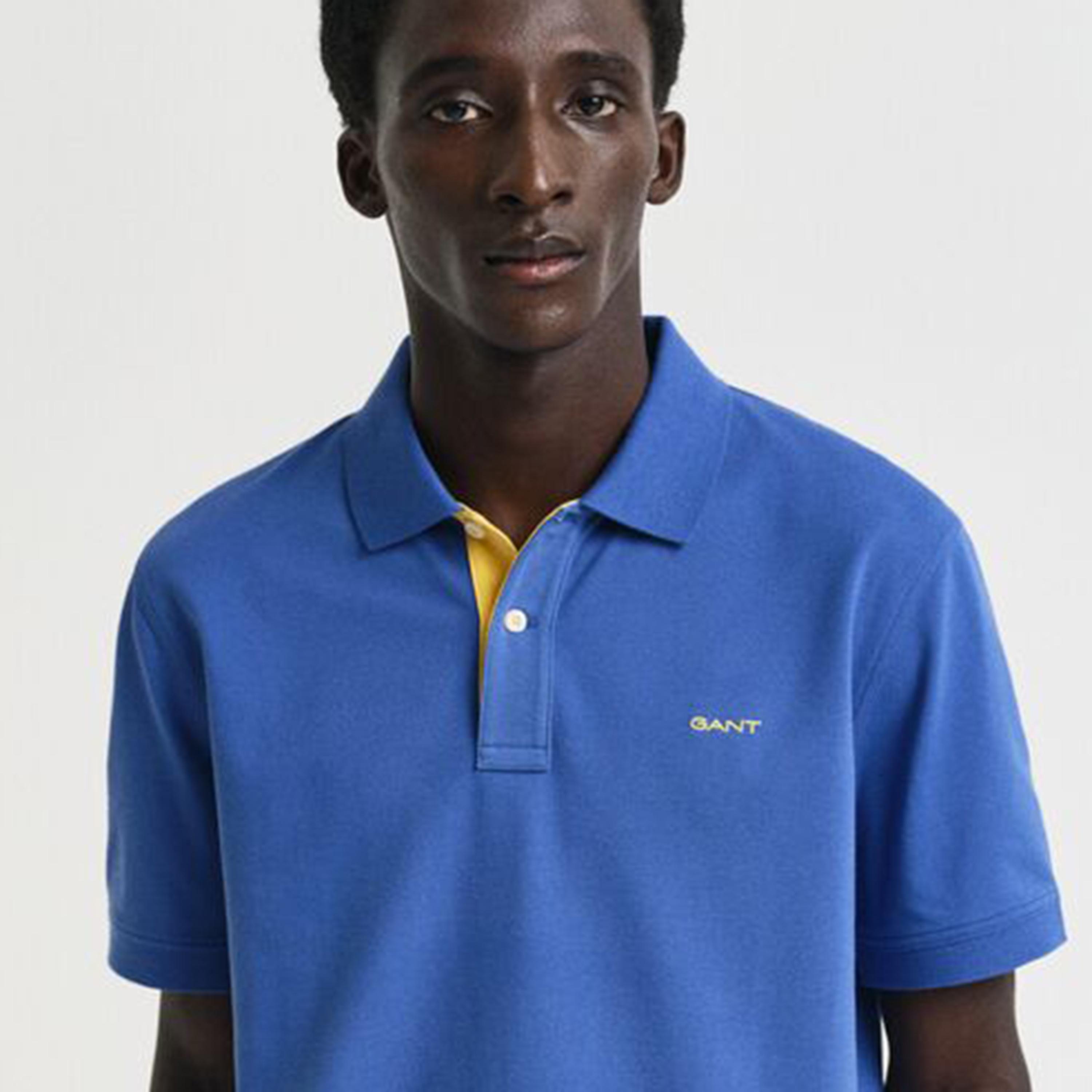 تي شيرت بولو رجالي سادة بأكمام قصيرة وياقة من جانت-men-clothing-tshirtsandpolos-polos-image-3