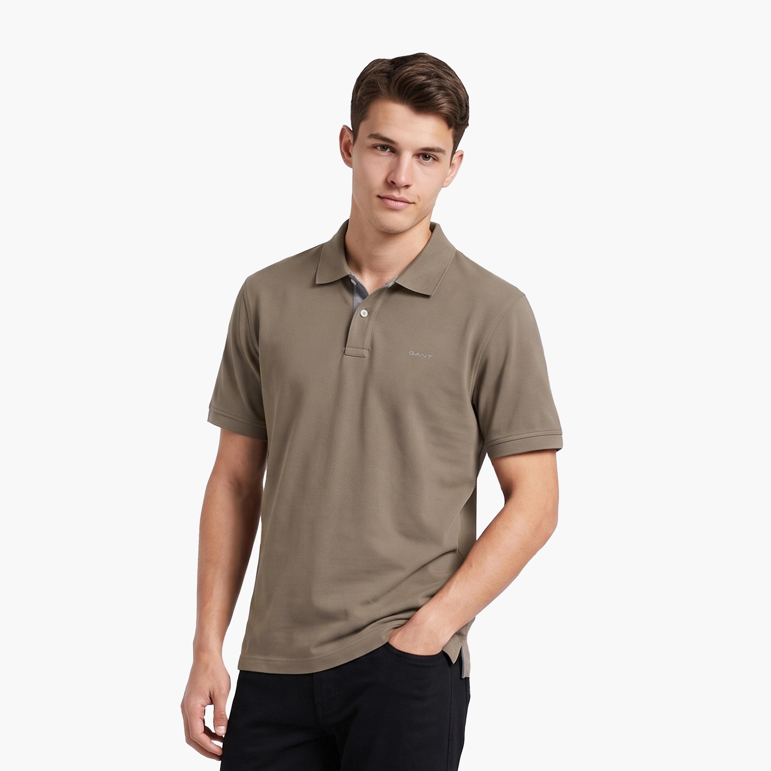 تي-شيرت بولو من جانت لوجو بأكمام قصيرة وياقة-men-clothing-tshirtsandpolos-polos-image-1