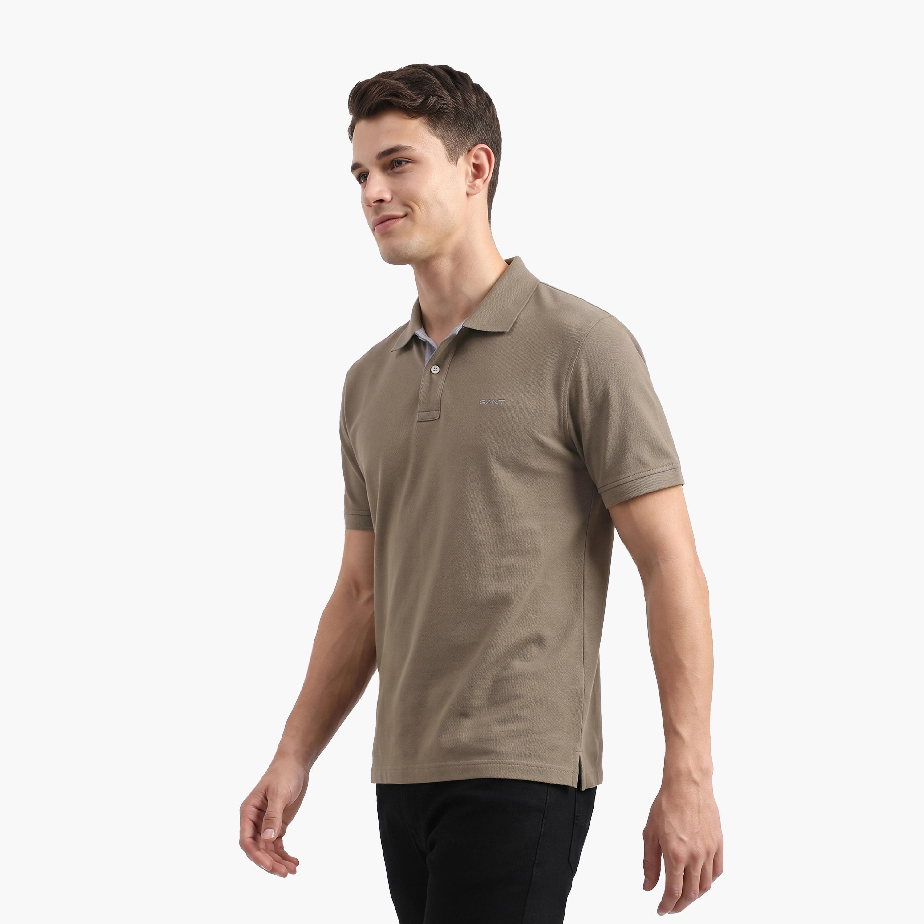 تي-شيرت بولو من جانت لوجو بأكمام قصيرة وياقة-men-clothing-tshirtsandpolos-polos-image-4