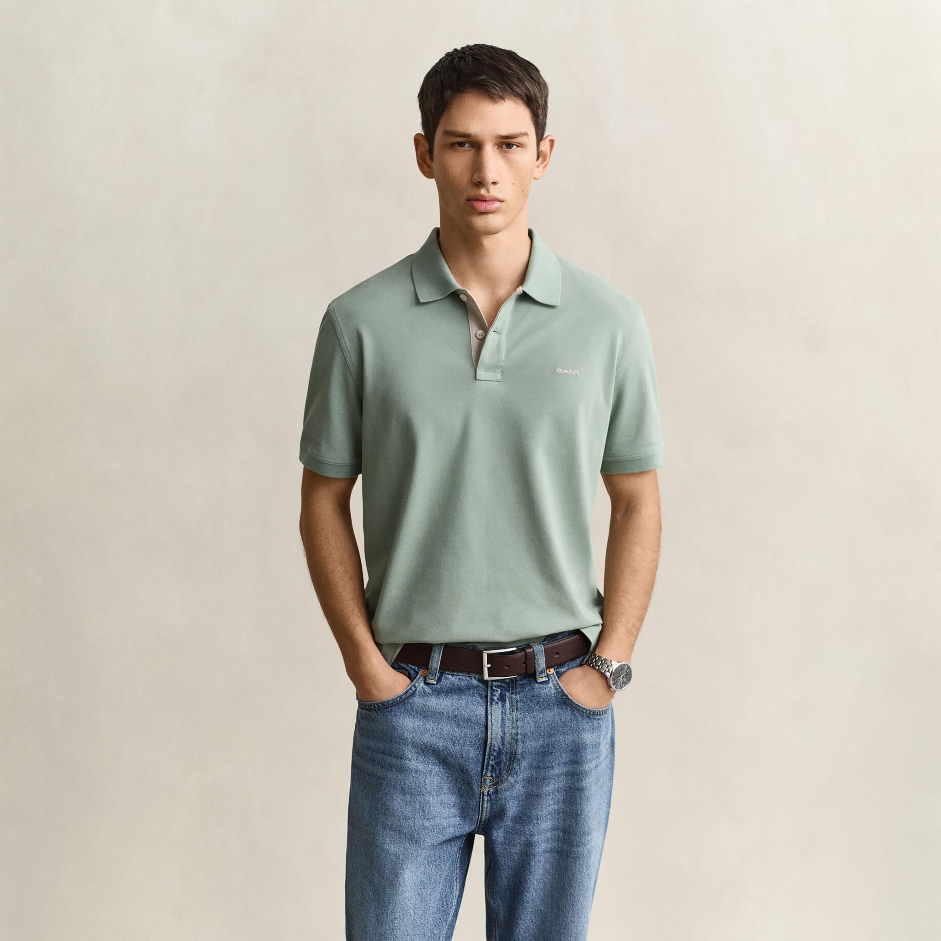 تي-شيرت بولو من جانت لوجو بأكمام قصيرة وياقة-men-clothing-tshirtsandpolos-polos-image-1