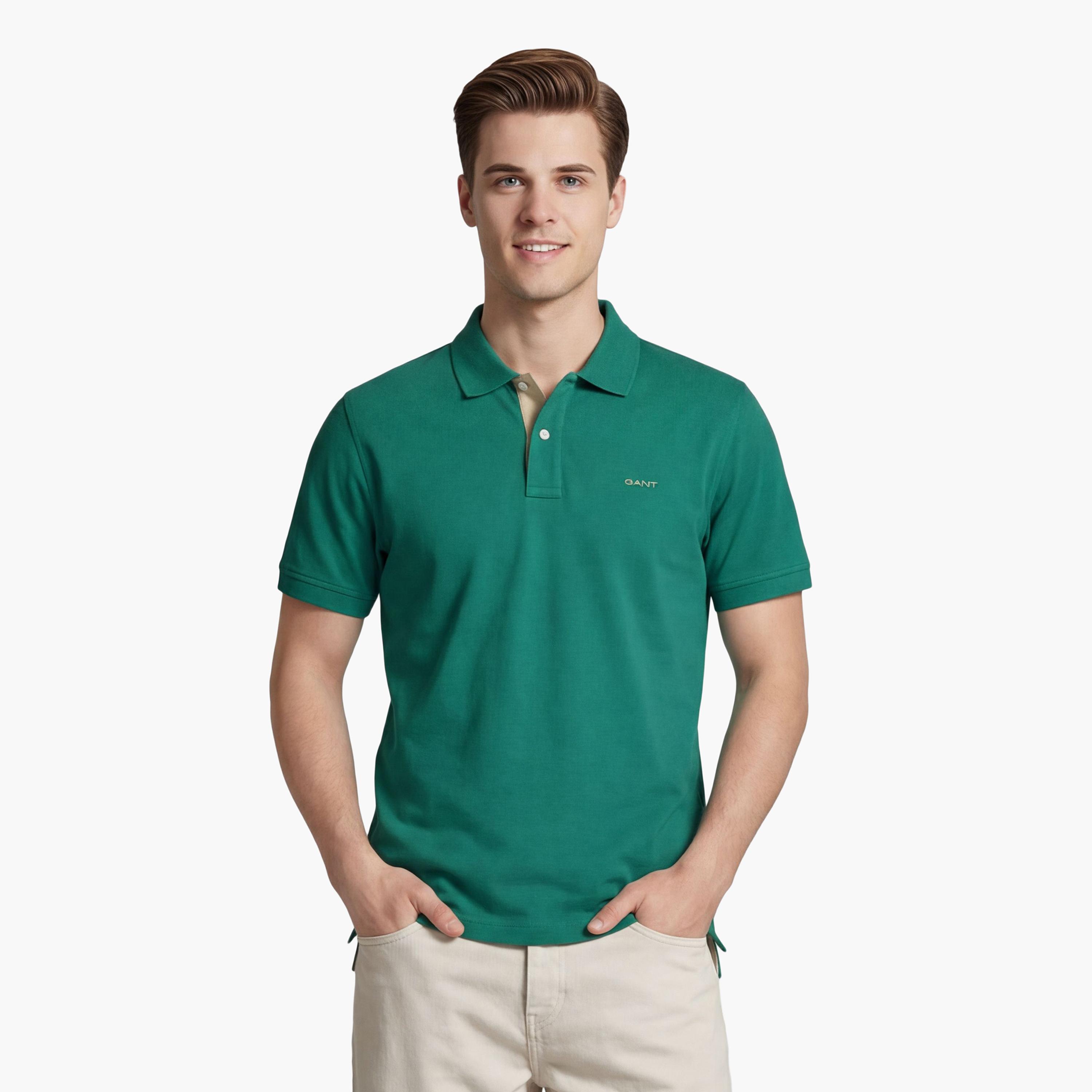 Gant Plain Collared Short Sleeves Men's Polo T-Shirt-men-clothing-tshirtsandpolos-polos-image-14