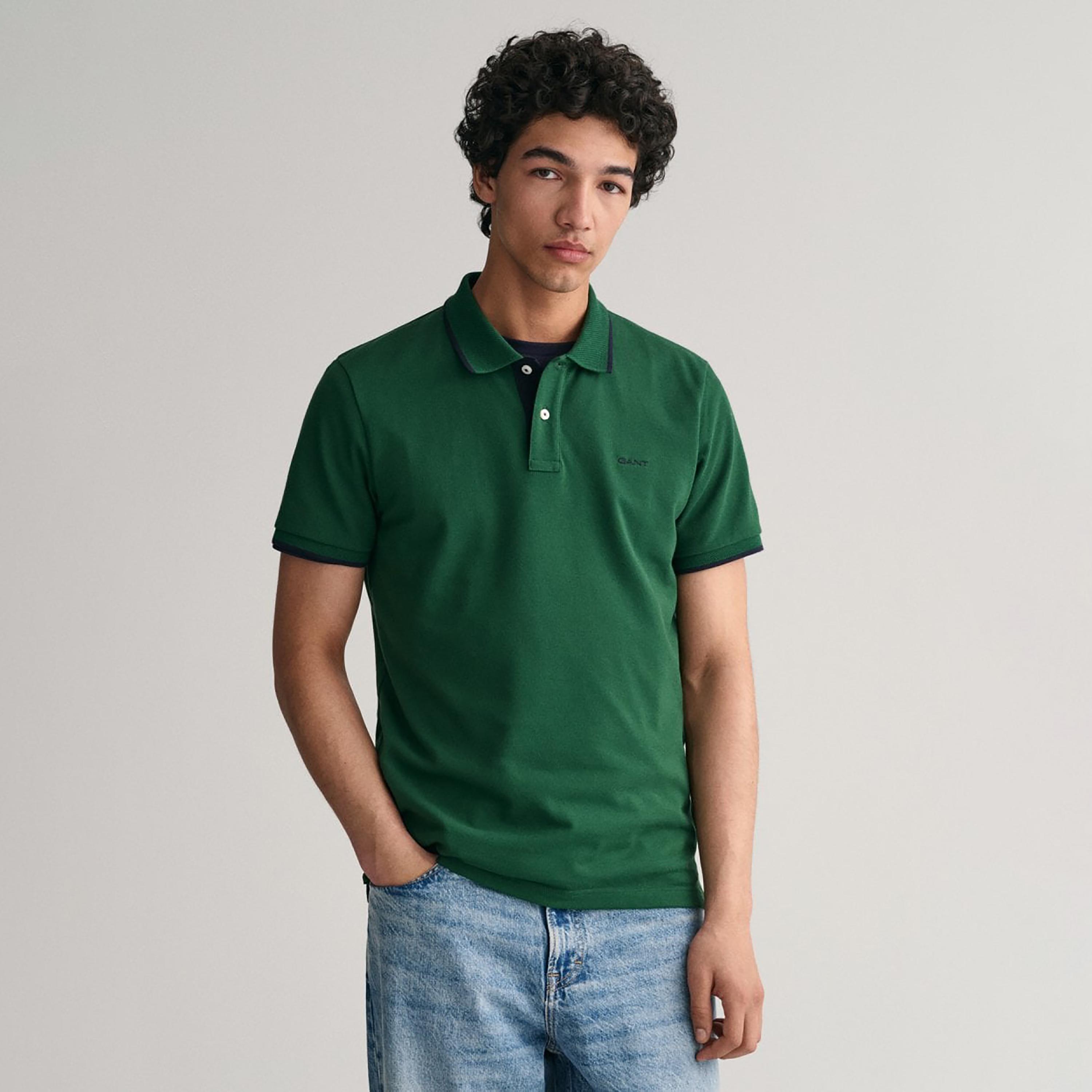 Gant Logo Detail Collared Short Sleeves Polo T-Shirt-men-clothing-tshirtsandpolos-polos-image-1