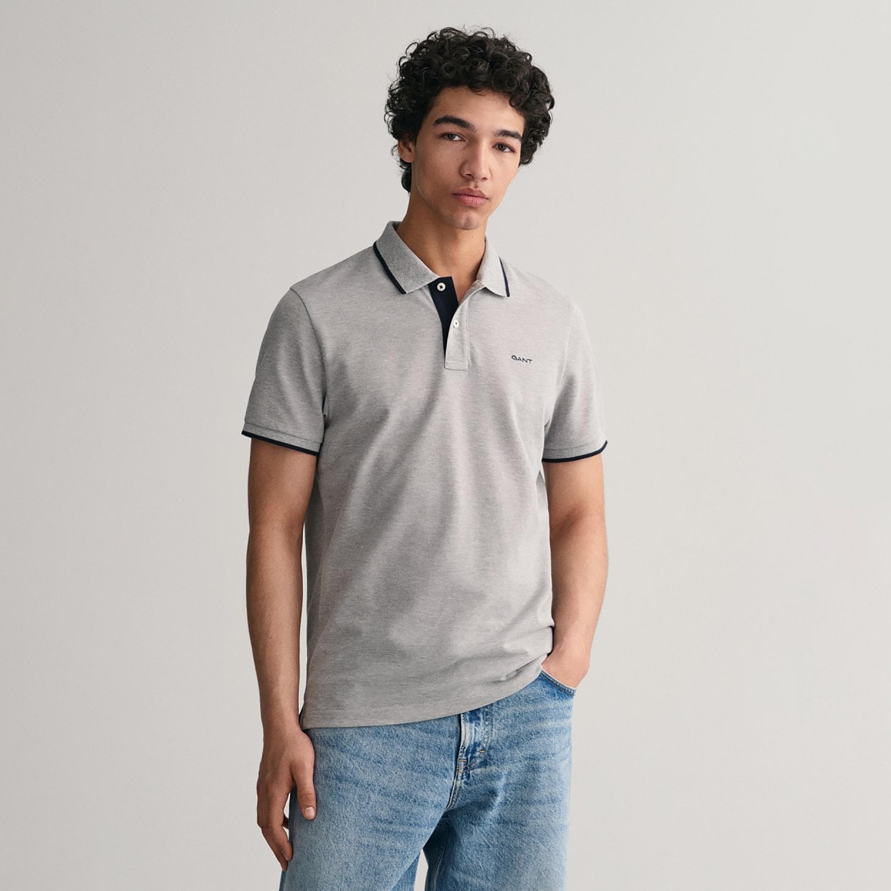 تي-شيرت بولو من جانت لوجو بأكمام قصيرة وياقة-men-clothing-tshirtsandpolos-polos-image-1