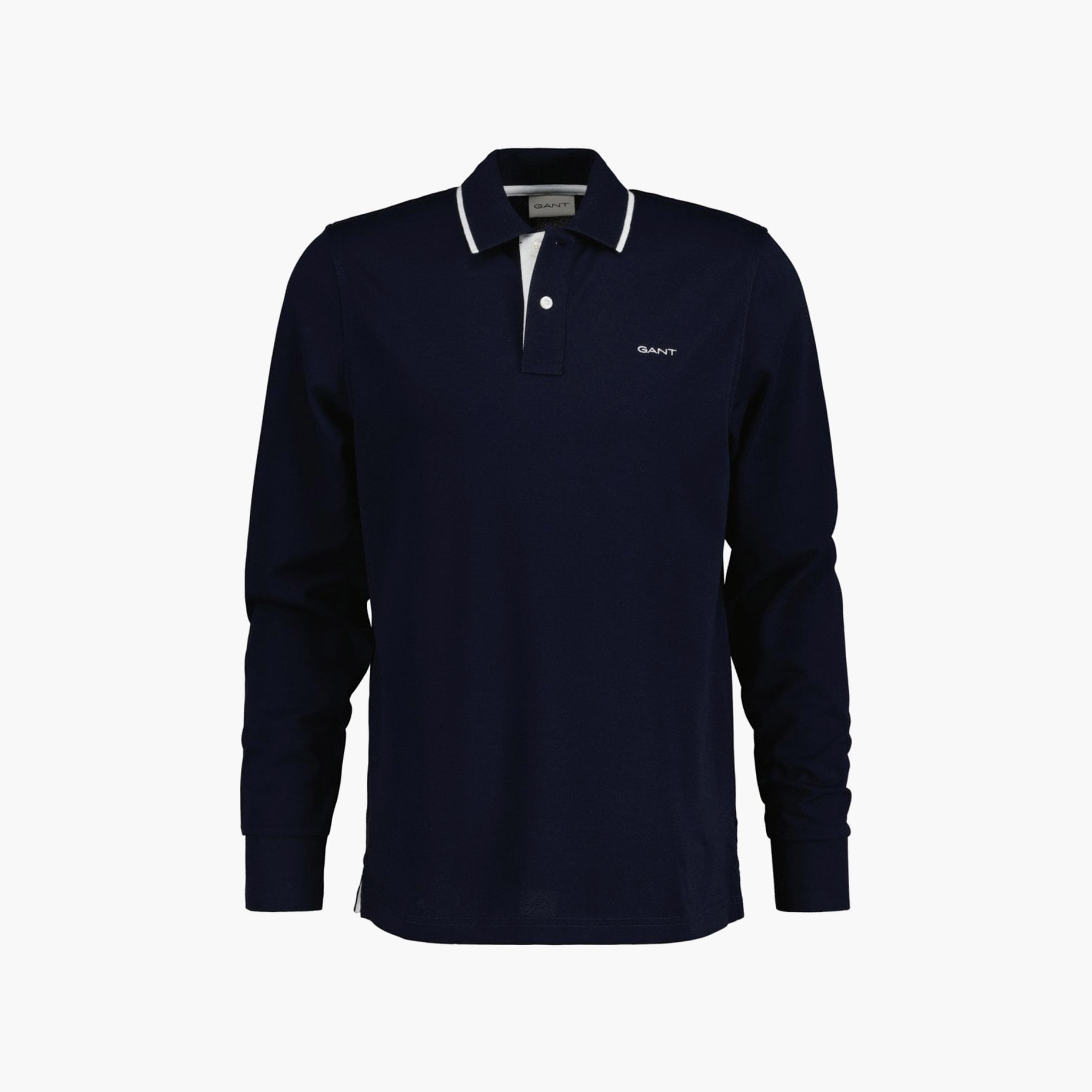 Gant Logo Detail Collared Long Sleeves Polo T-Shirt-men-clothing-tshirtsandpolos-polos-image-1