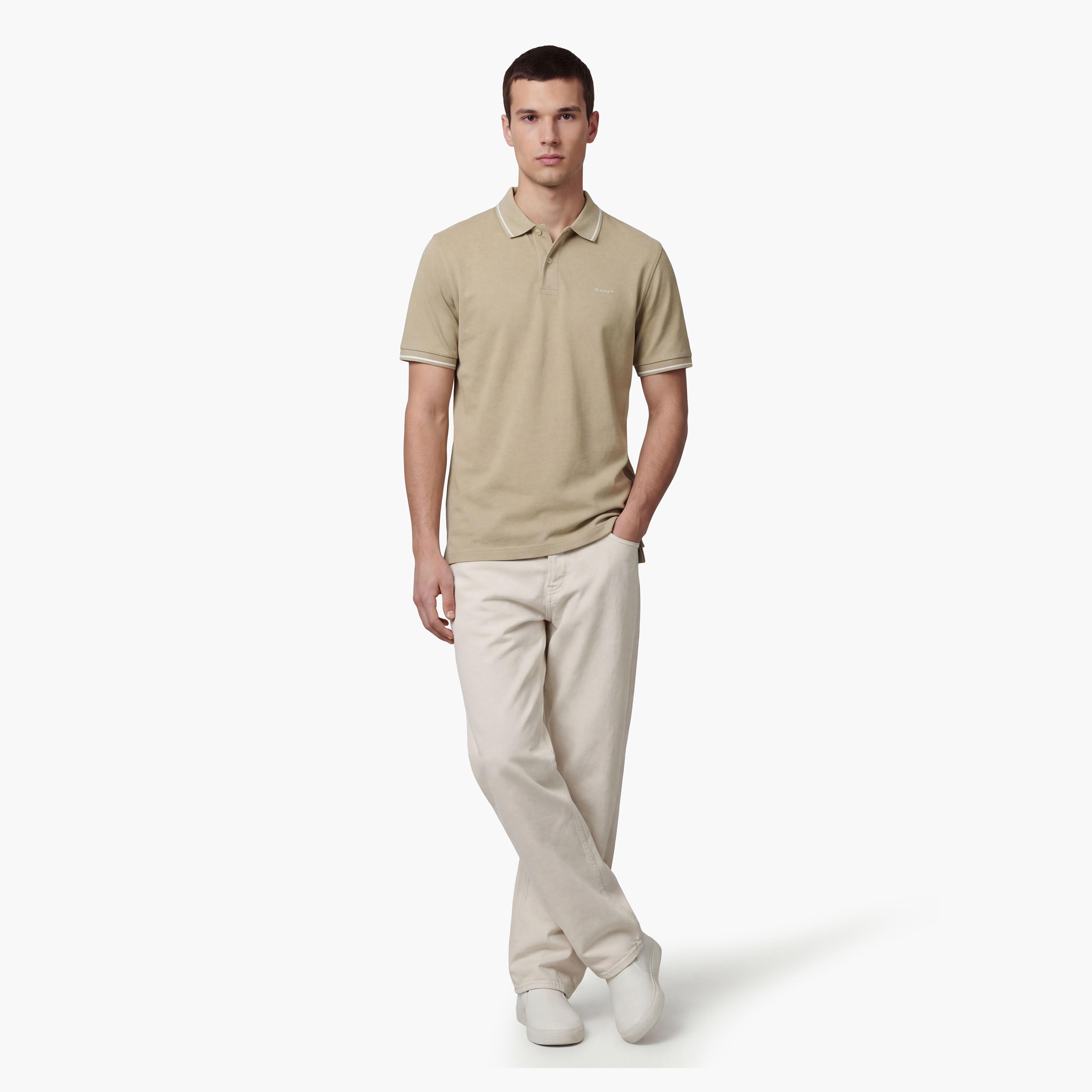 تيشيرت بولو رجالي بياقة سادة وأكمام قصيرة من جانت.-men-clothing-tshirtsandpolos-polos-image-17