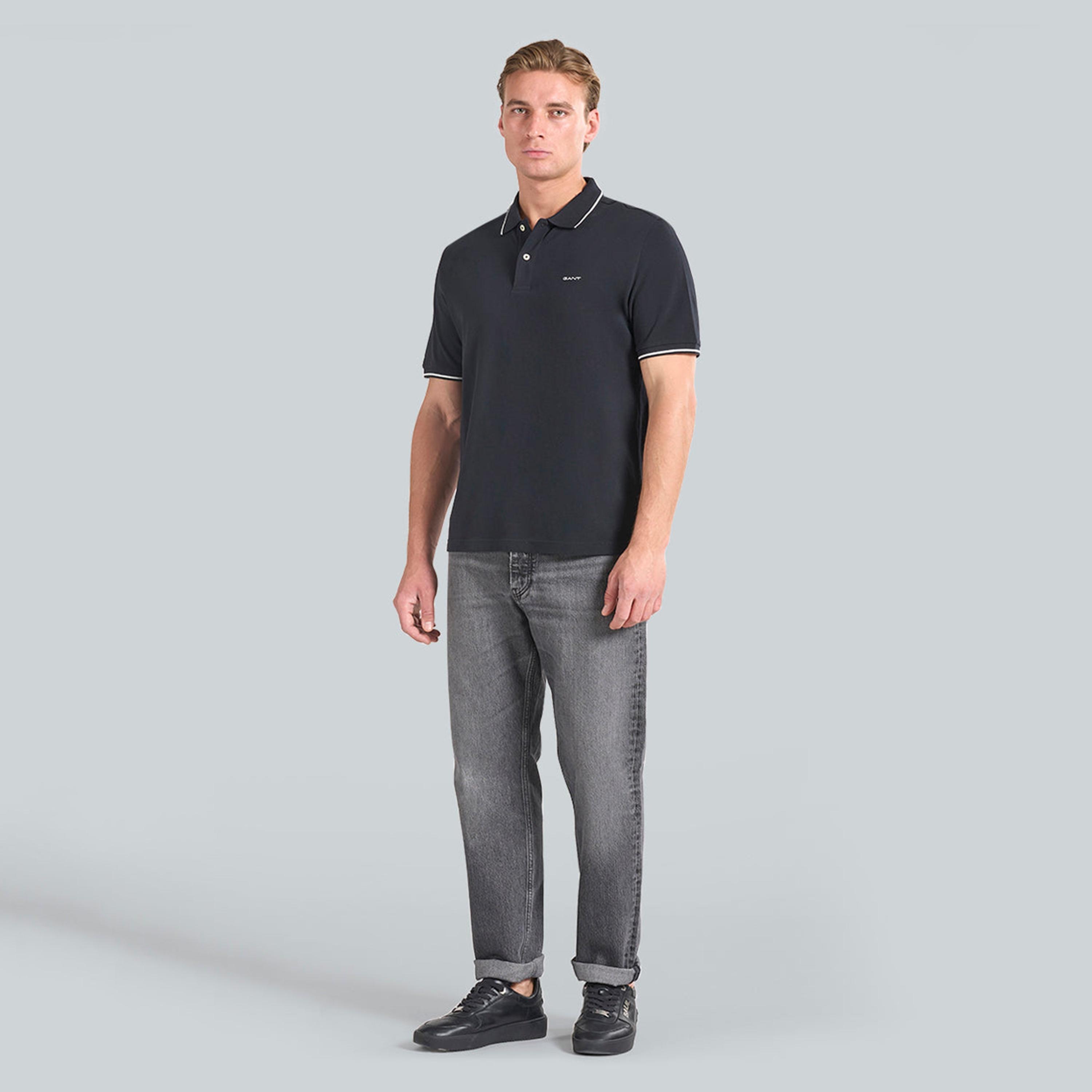 تيشيرت بولو رجالي بياقة سادة وأكمام قصيرة من جانت.-men-clothing-tshirtsandpolos-polos-image-6