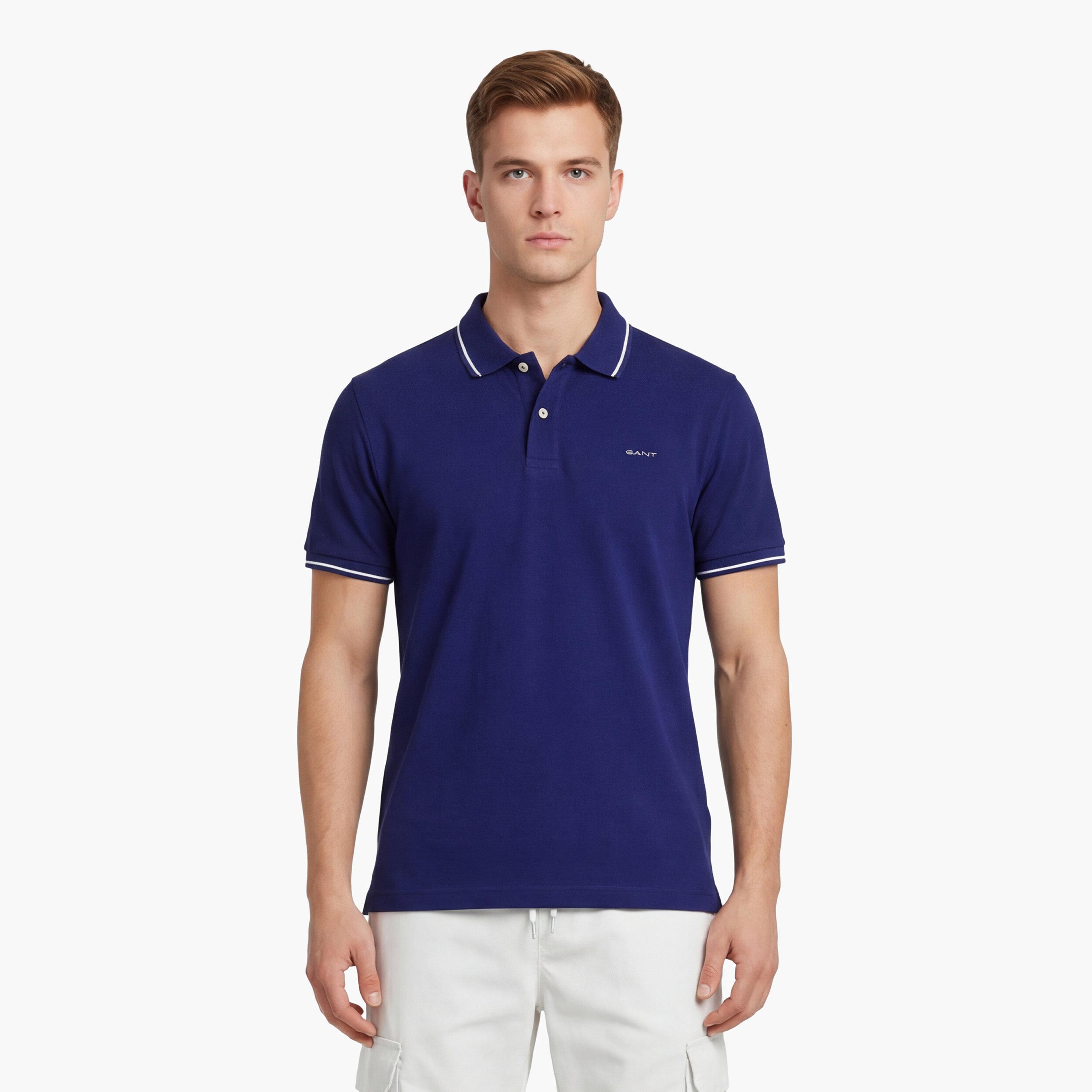 تيشيرت بولو رجالي بياقة سادة وأكمام قصيرة من جانت.-men-clothing-tshirtsandpolos-polos-image-34