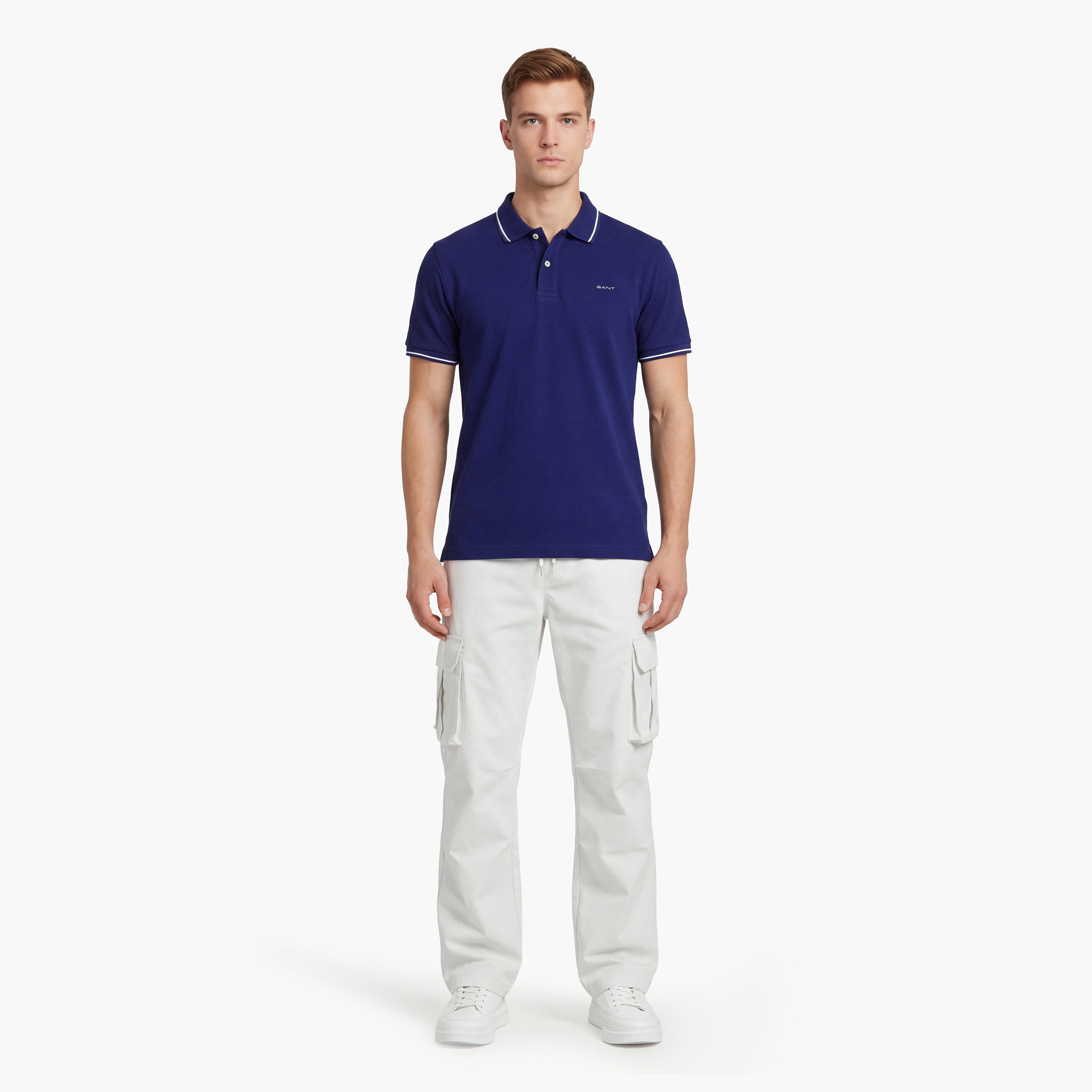 تيشيرت بولو رجالي بياقة سادة وأكمام قصيرة من جانت.-men-clothing-tshirtsandpolos-polos-image-35