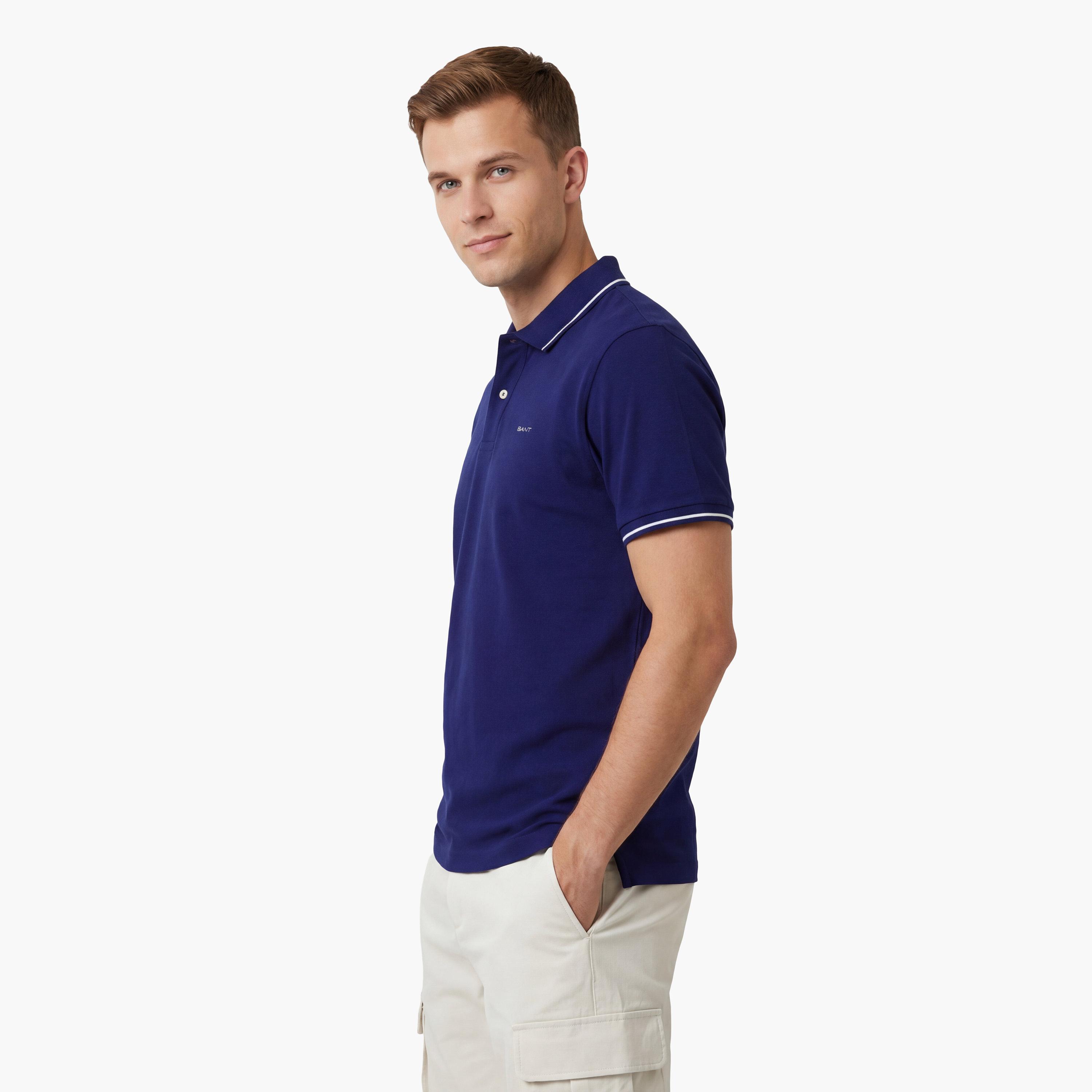 تيشيرت بولو رجالي بياقة سادة وأكمام قصيرة من جانت.-men-clothing-tshirtsandpolos-polos-image-36