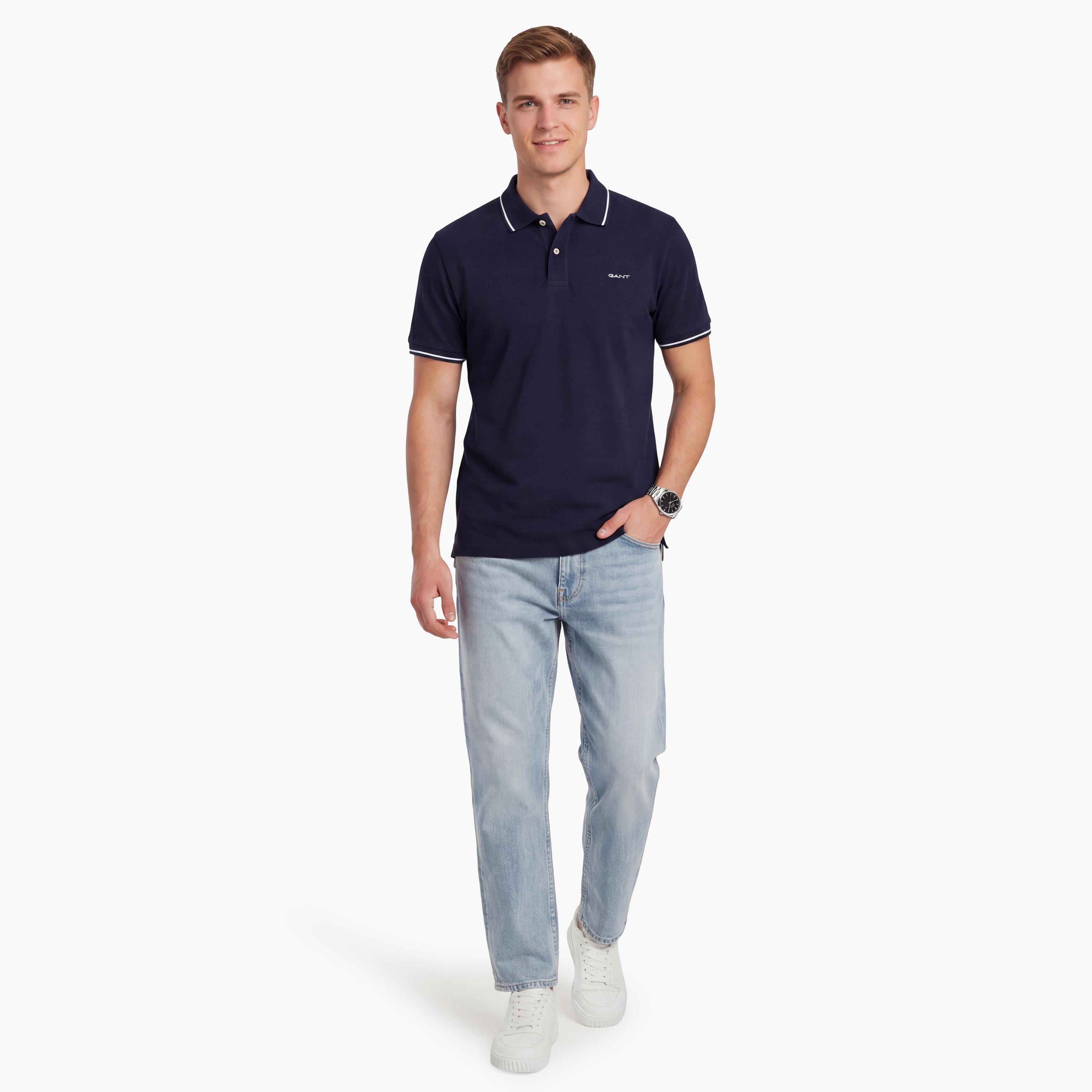 تيشيرت بولو رجالي بياقة سادة وأكمام قصيرة من جانت.-men-clothing-tshirtsandpolos-polos-image-41