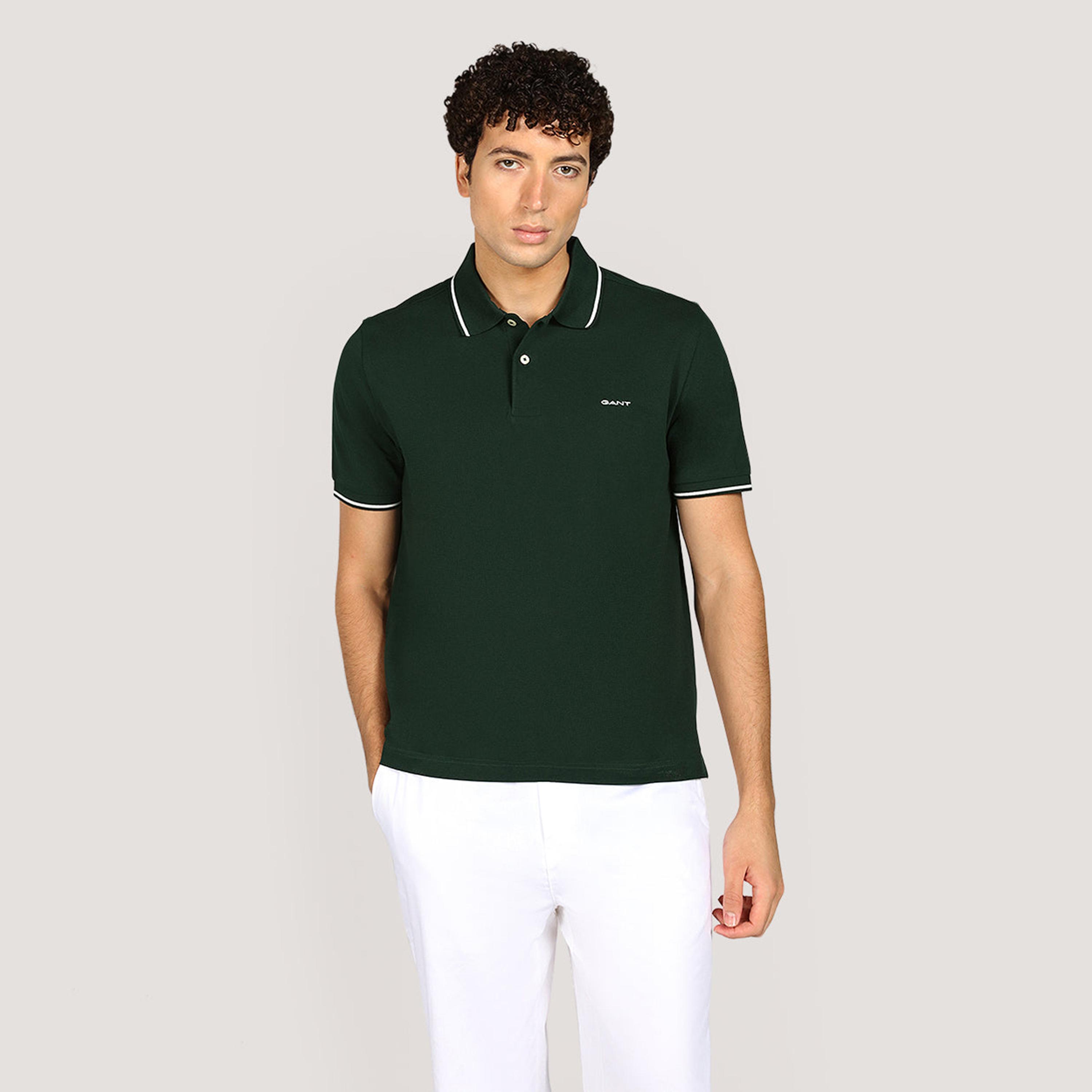 تي شيرت بولو رجالي سادة بأكمام قصيرة وياقة من جانت-men-clothing-tshirtsandpolos-polos-image-5