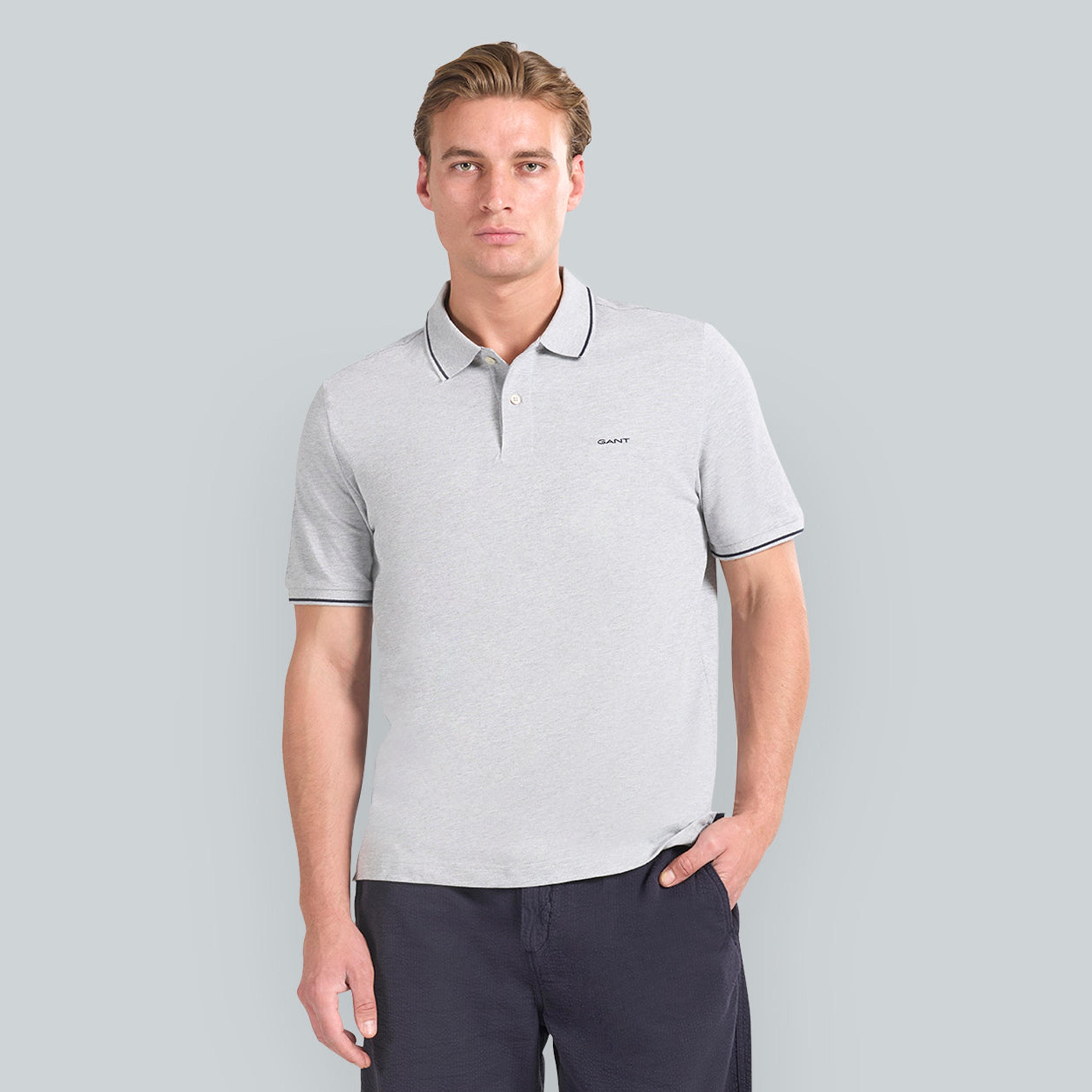 تيشيرت بولو رجالي بياقة سادة وأكمام قصيرة من جانت.-men-clothing-tshirtsandpolos-polos-image-4