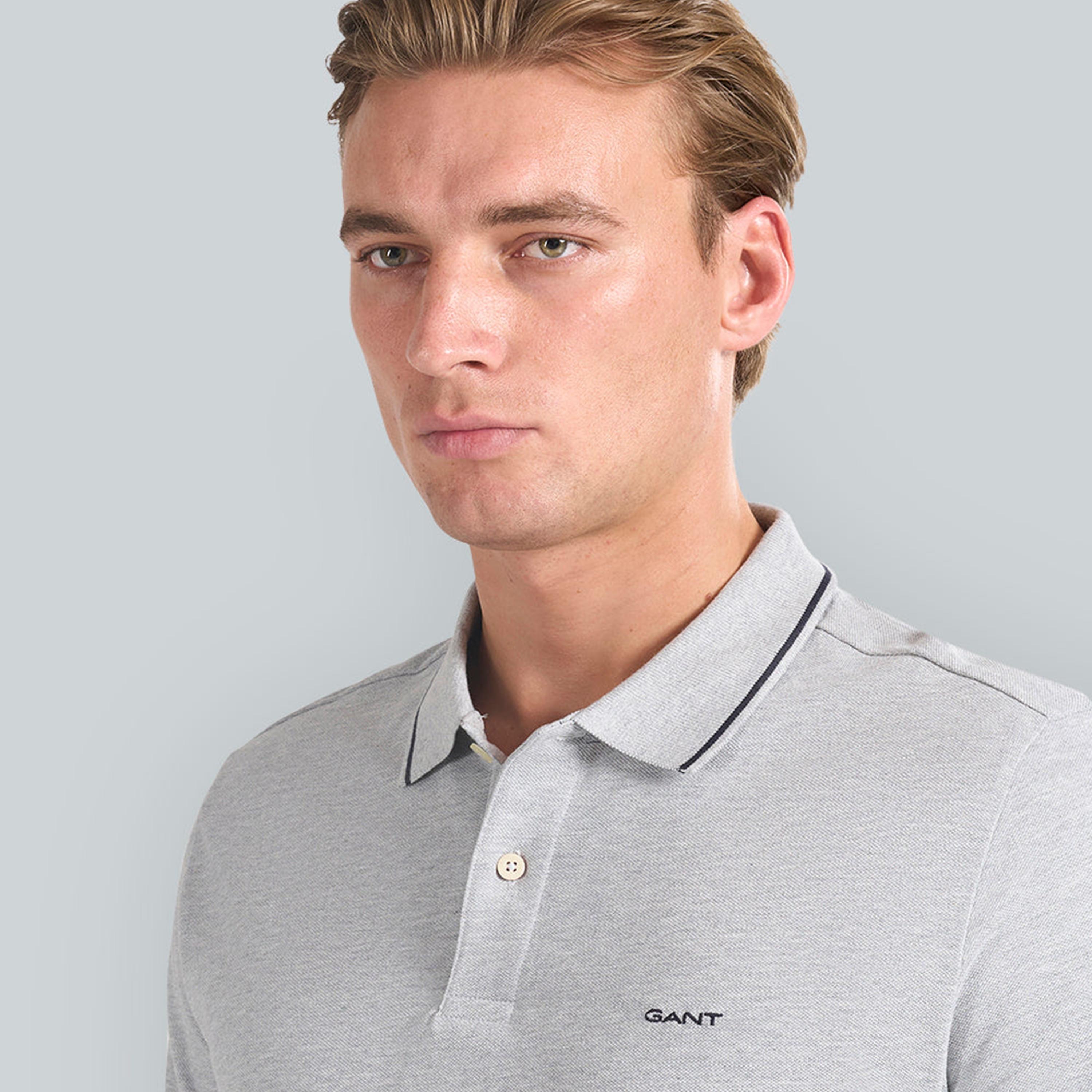 تيشيرت بولو رجالي بياقة سادة وأكمام قصيرة من جانت.-men-clothing-tshirtsandpolos-polos-image-2