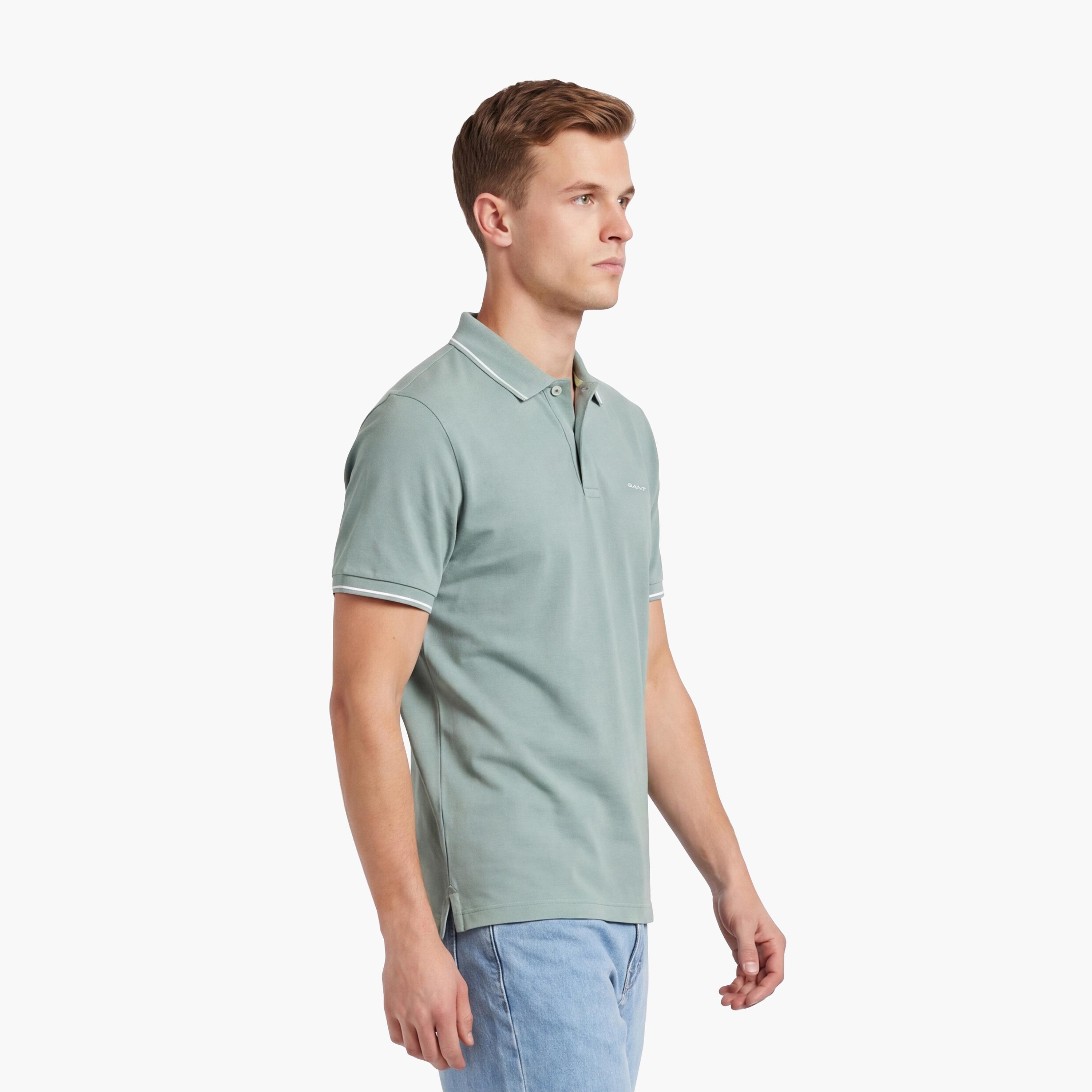 تي شيرت بولو رجالي سادة بأكمام قصيرة وياقة من جانت-men-clothing-tshirtsandpolos-polos-image-5