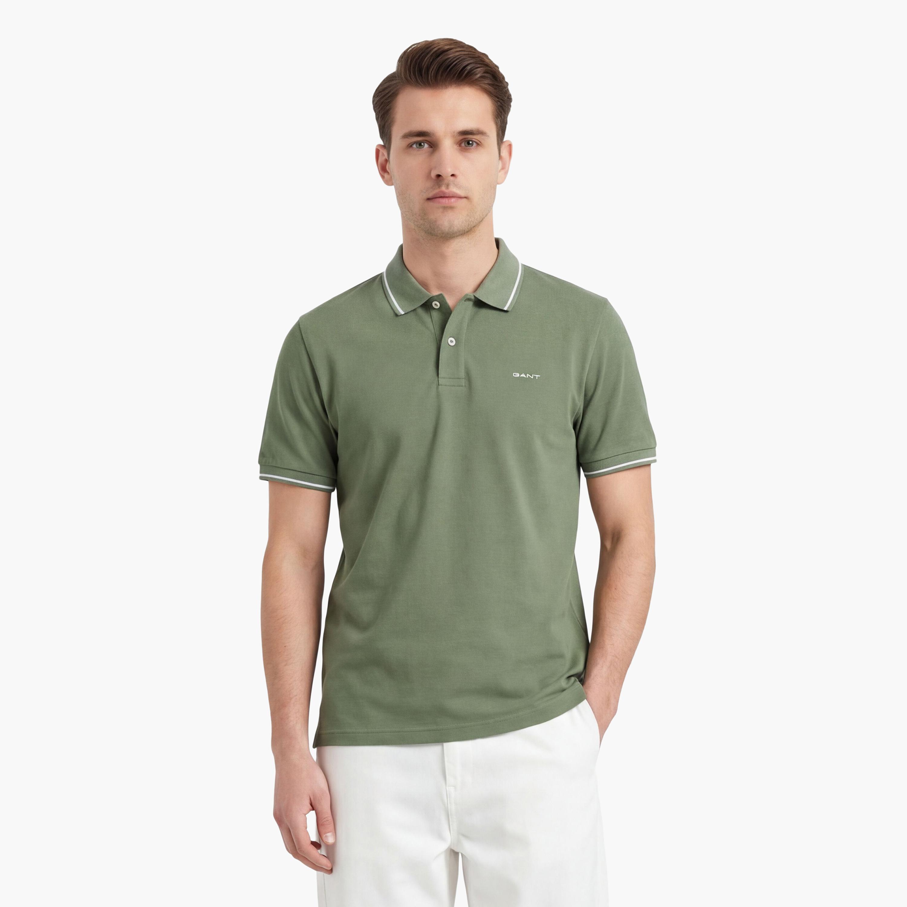 تيشيرت بولو رجالي بياقة سادة وأكمام قصيرة من جانت.-men-clothing-tshirtsandpolos-polos-image-28