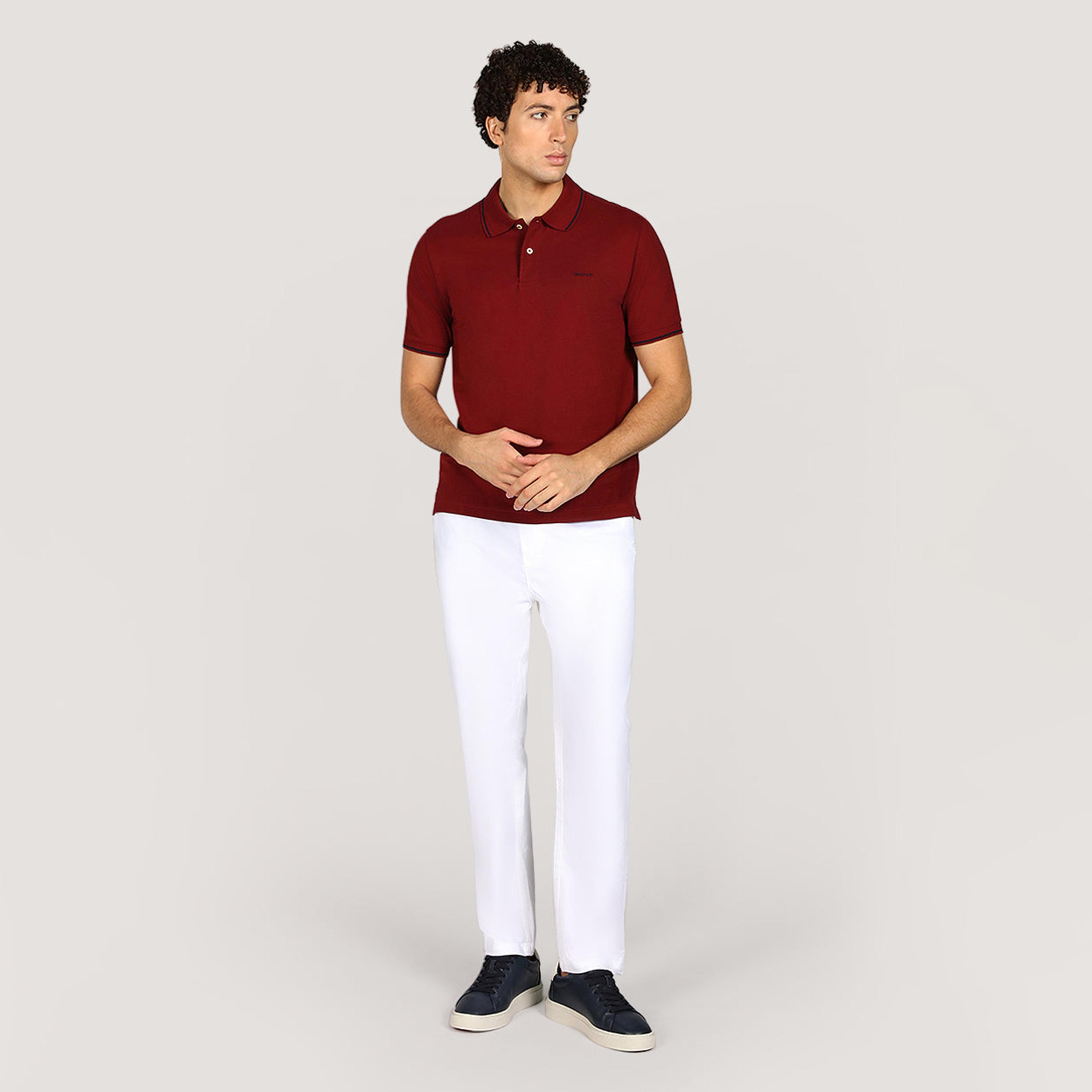 تي شيرت بولو رجالي سادة بأكمام قصيرة وياقة من جانت-men-clothing-tshirtsandpolos-polos-image-2